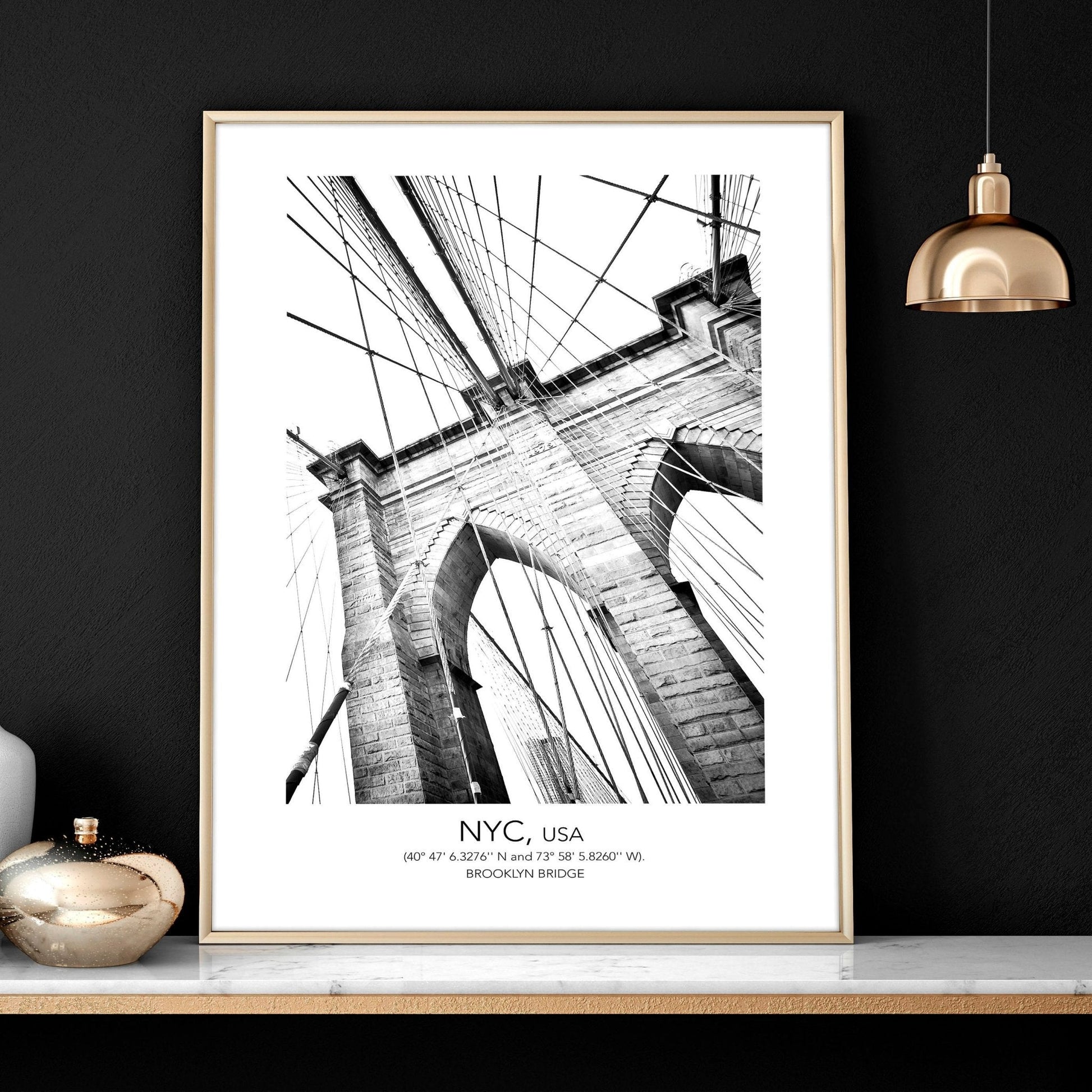 White and black art | set of 3 New York living room wall art