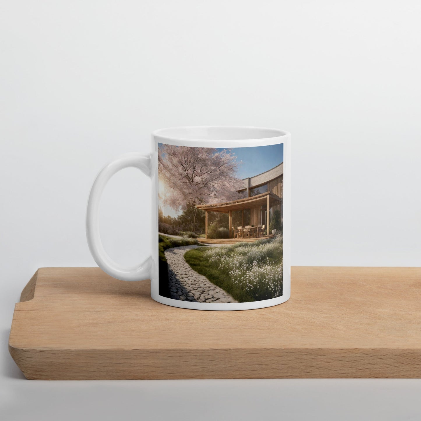 White glossy mug
