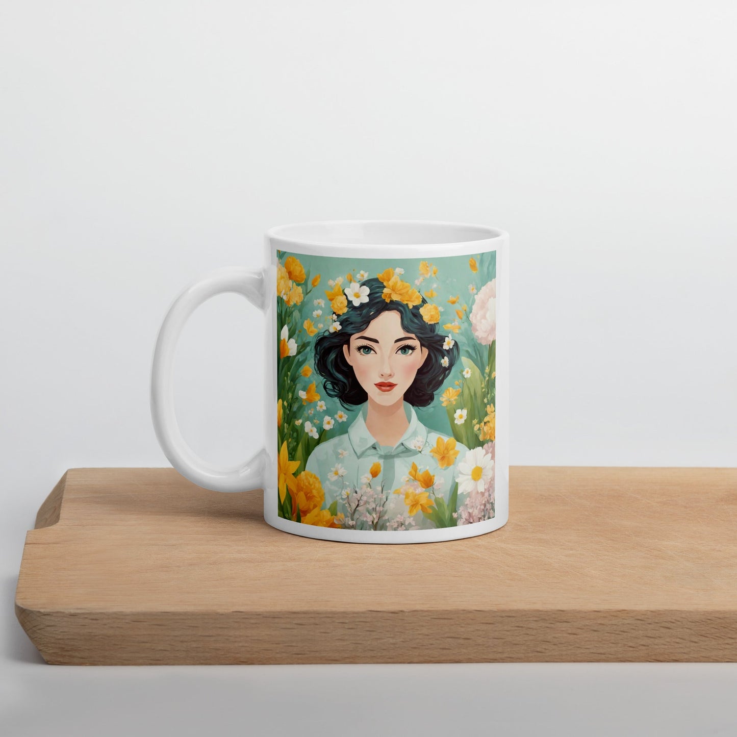 White glossy mug