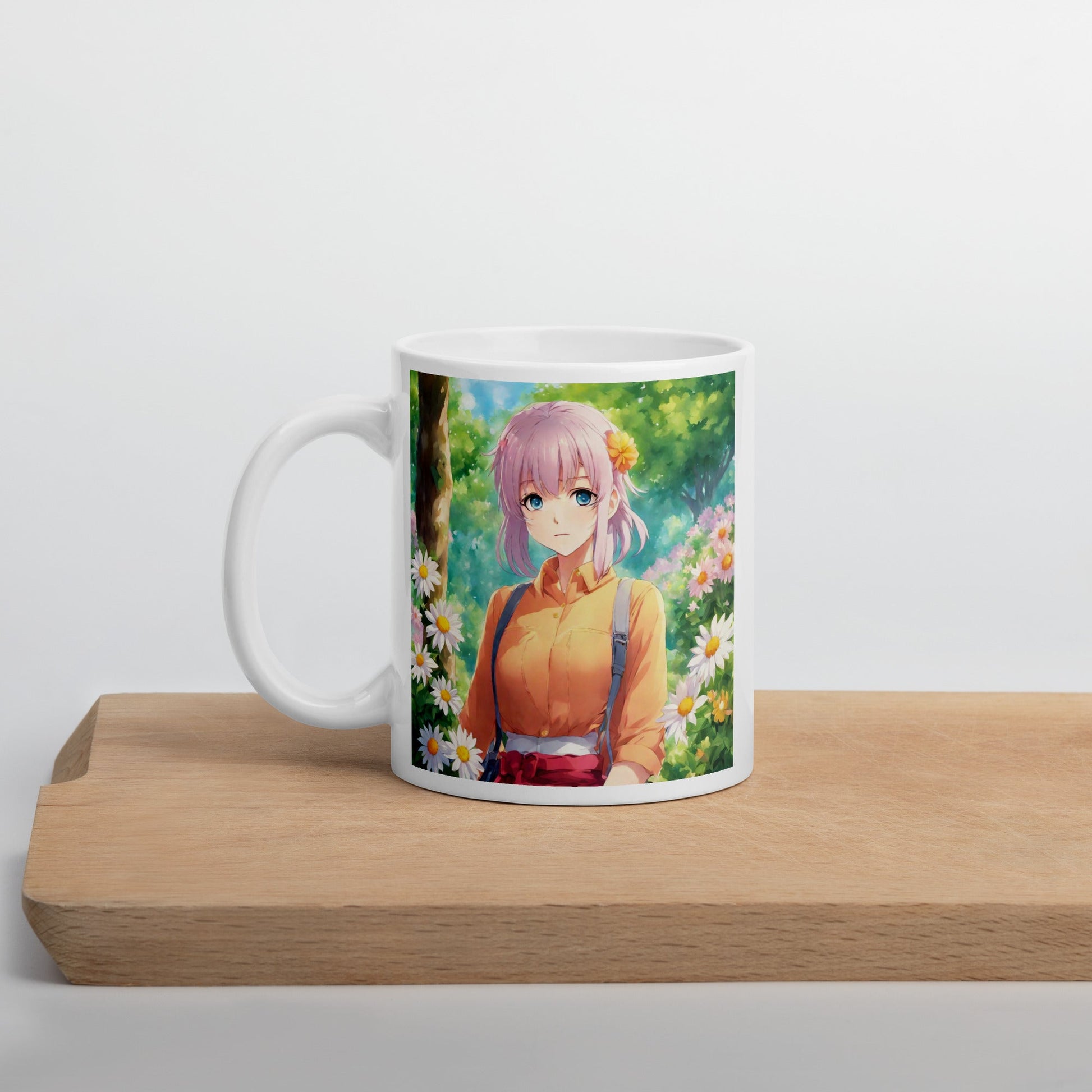 White glossy mug