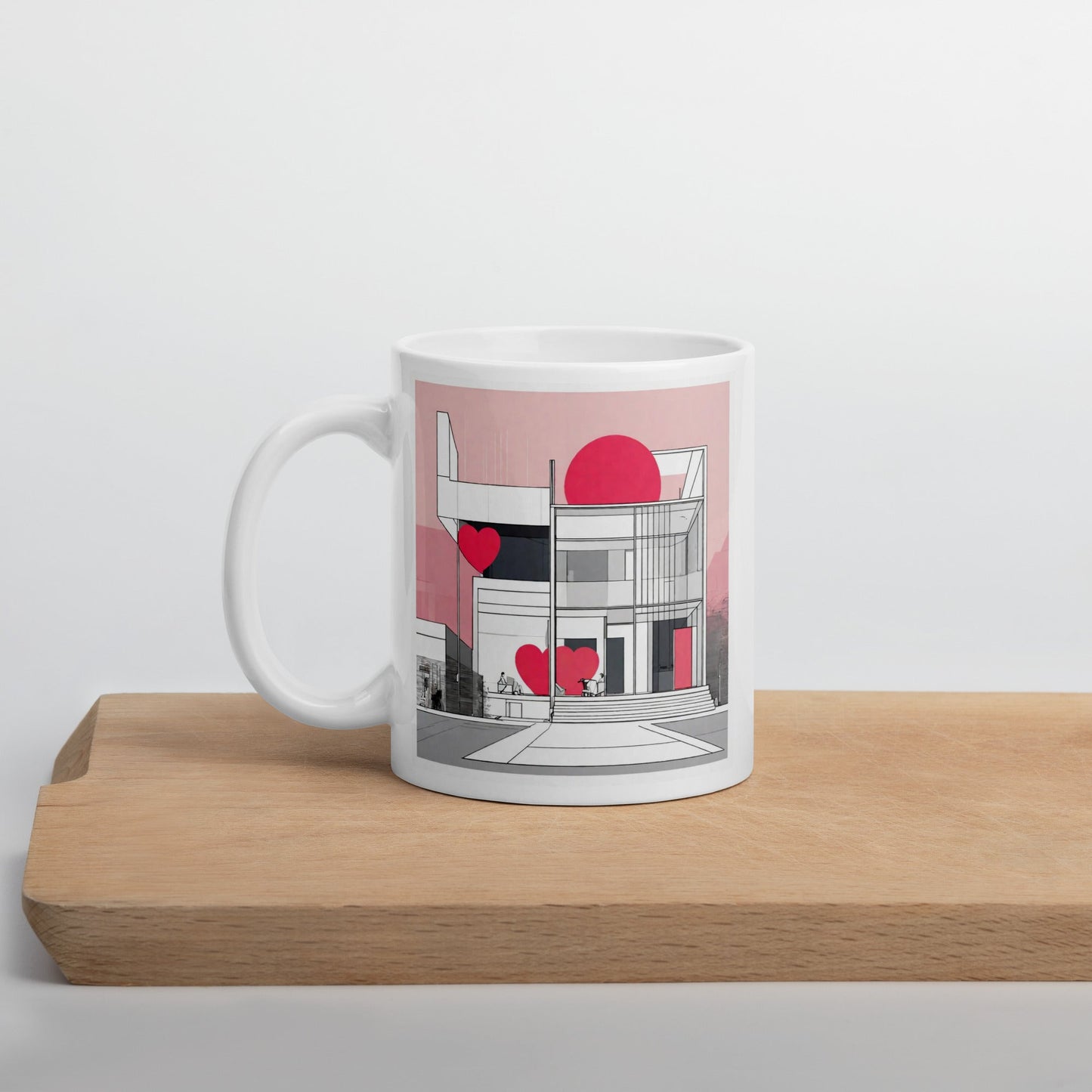 Architectural White Mug — Unique AI Designed Gift
