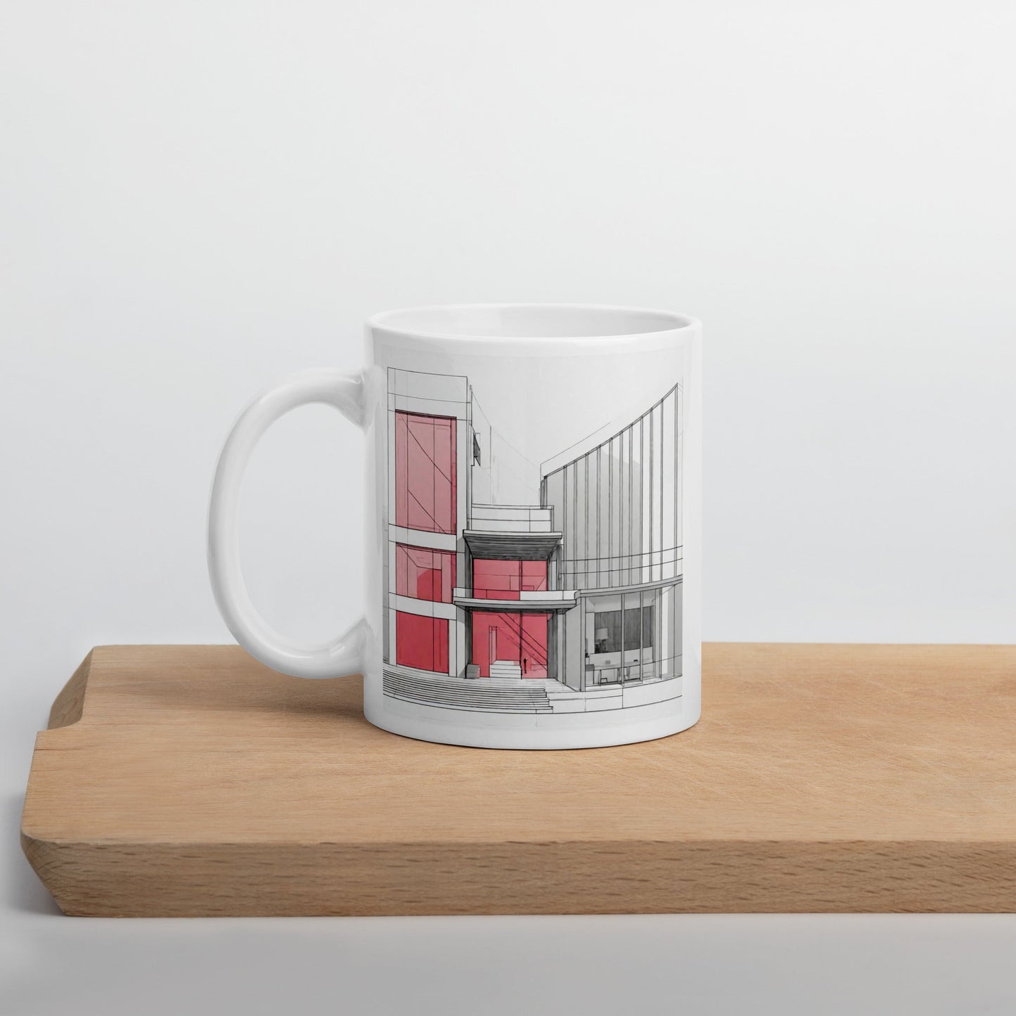 Architectural White Mug — Unique AI Designed Gift