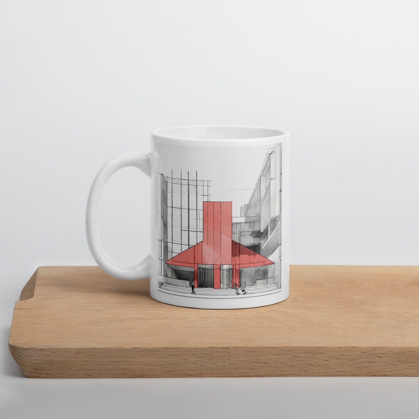 Architectural White Mug — Unique AI Designed Gift