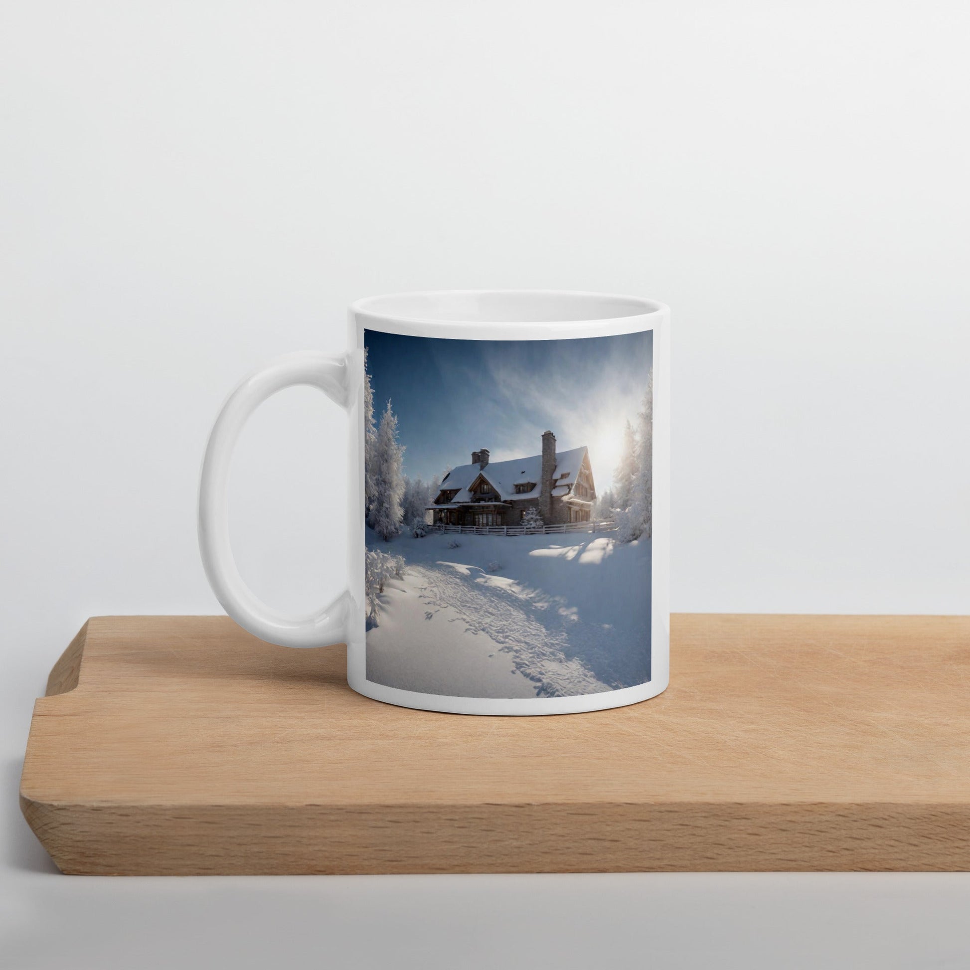 White glossy mug