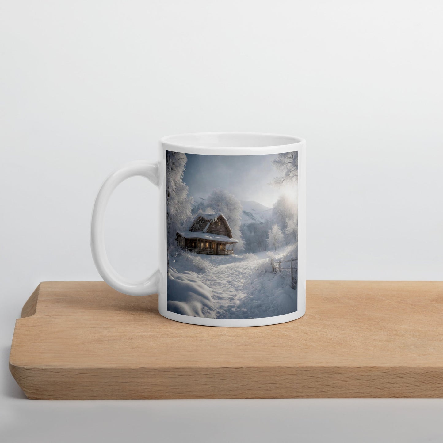 White glossy mug