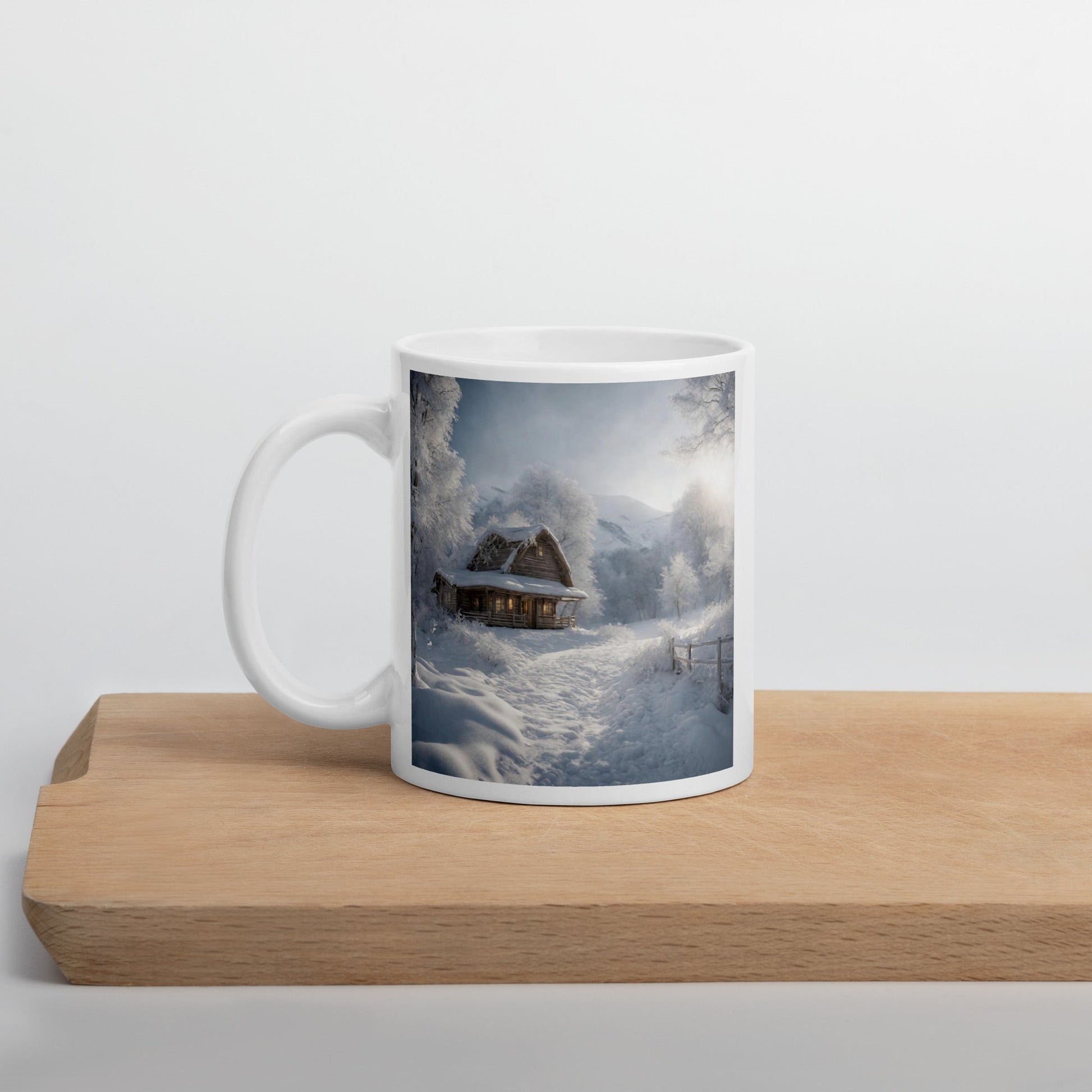 White glossy mug
