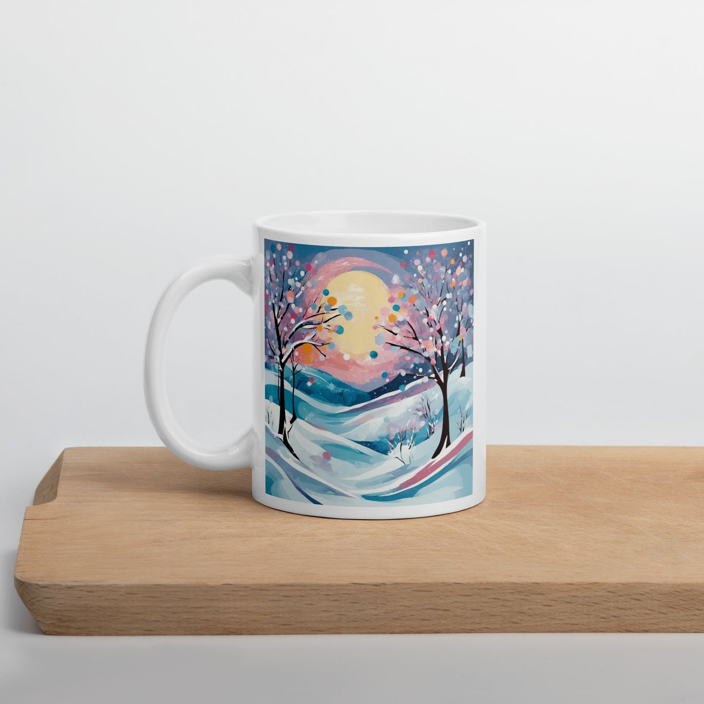 White glossy mug