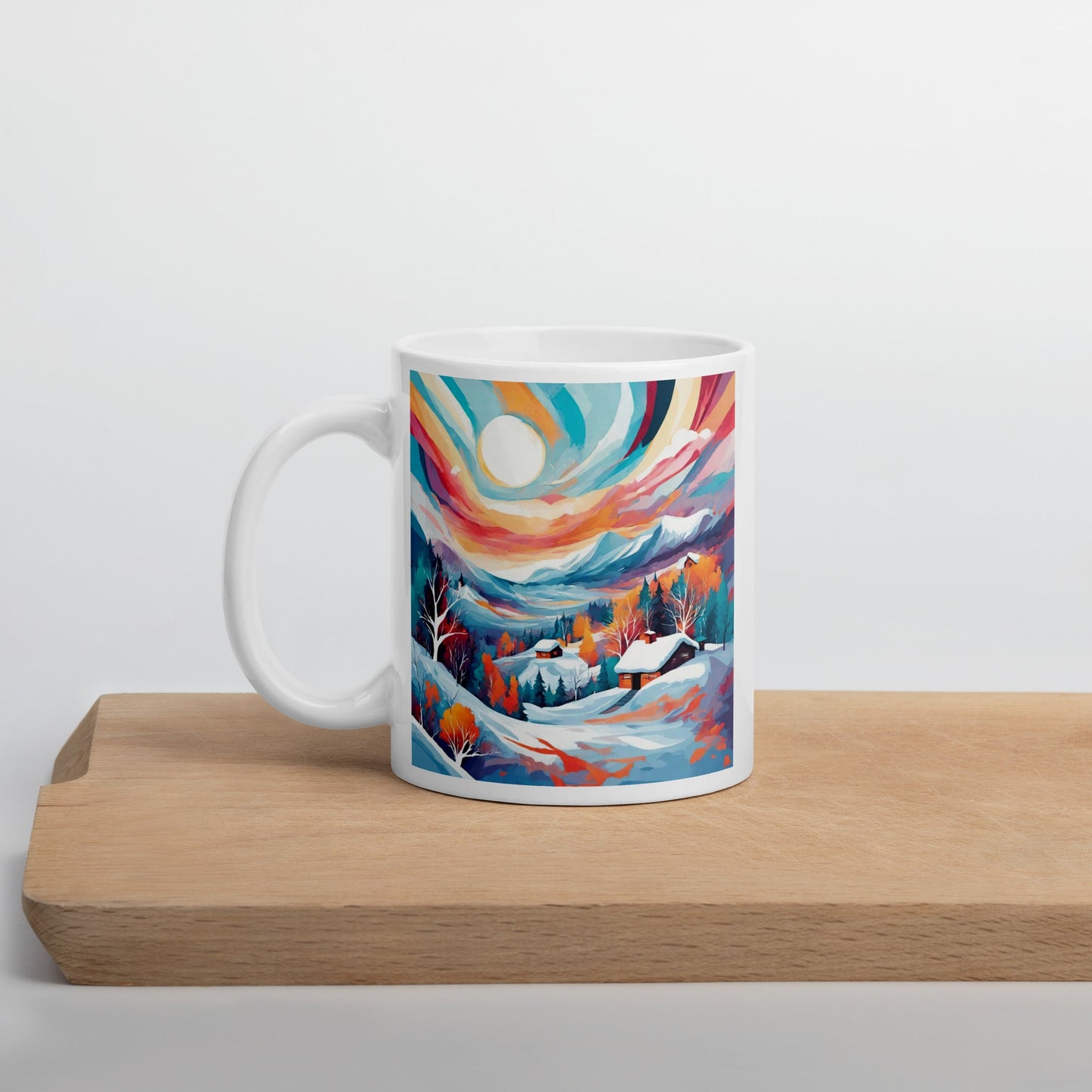 White glossy mug
