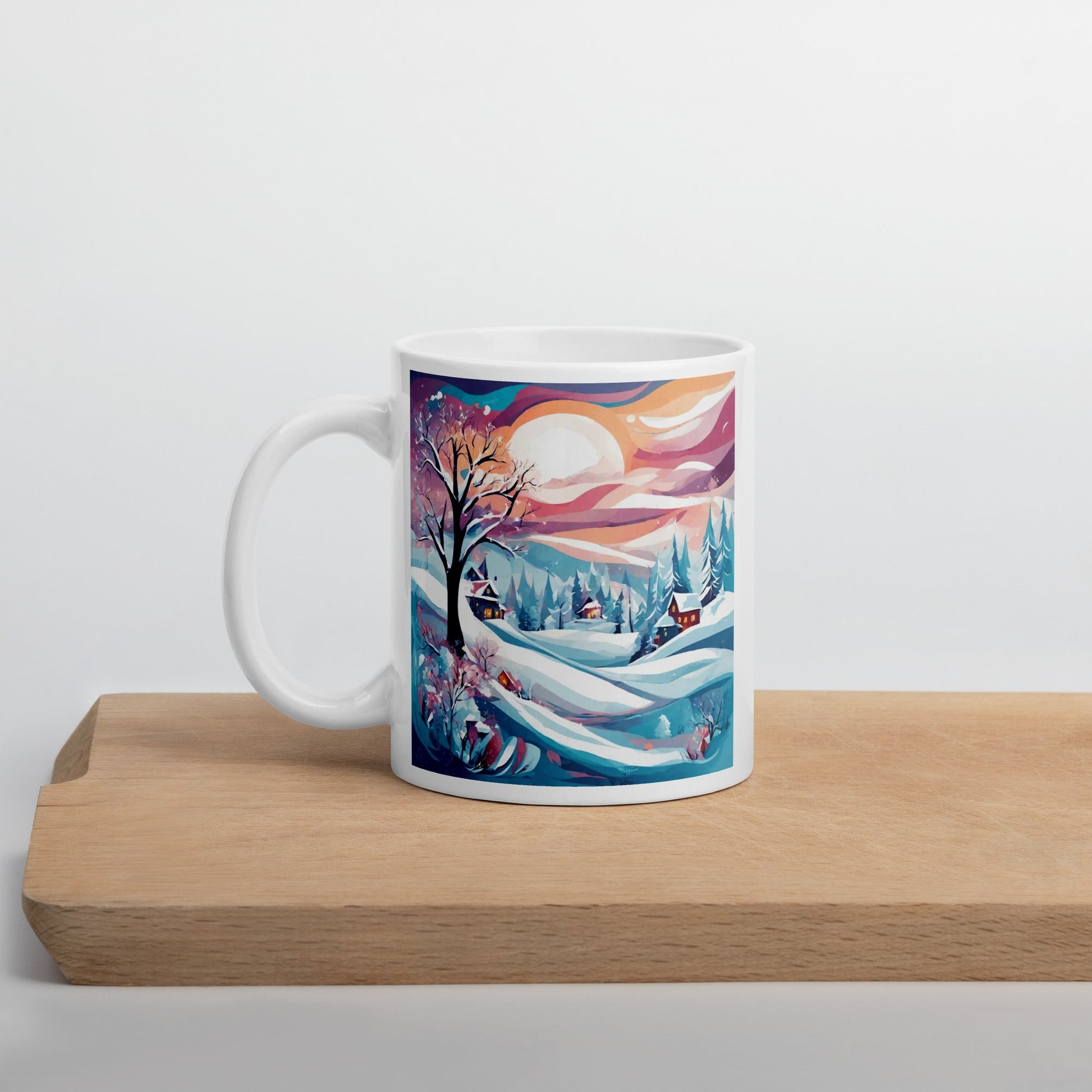 White glossy mug