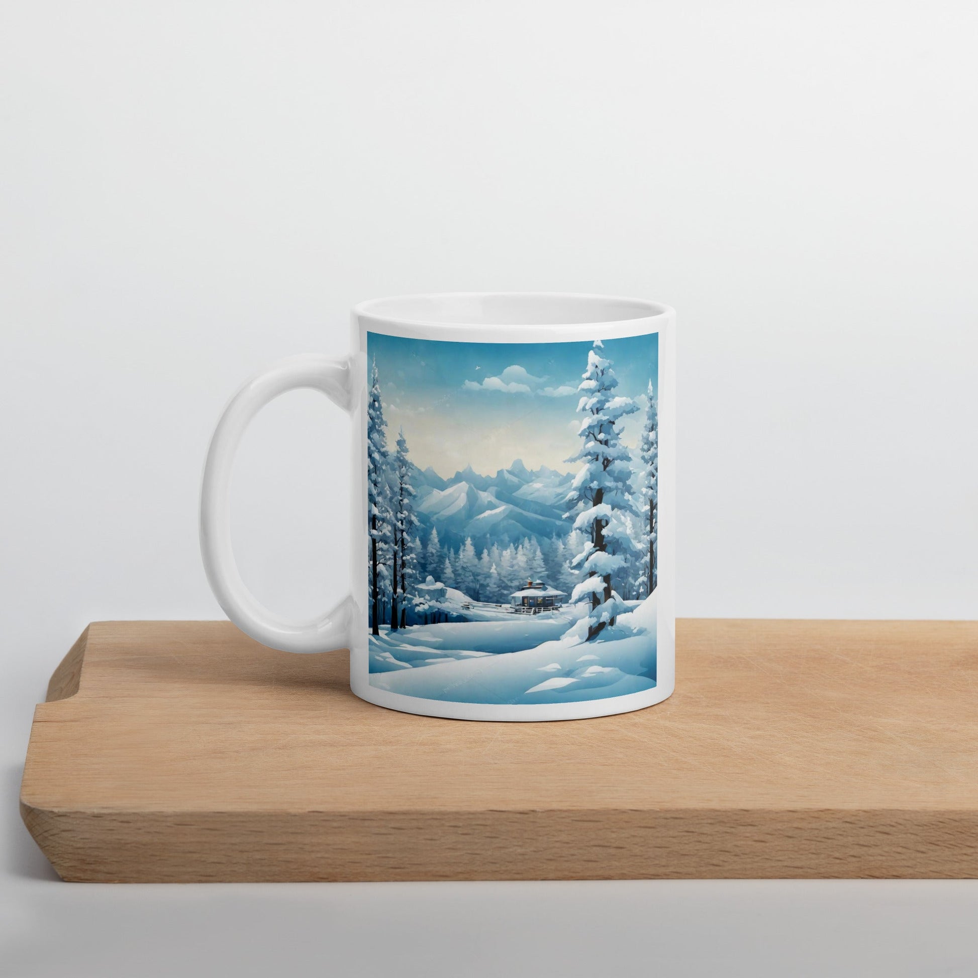 White glossy mug