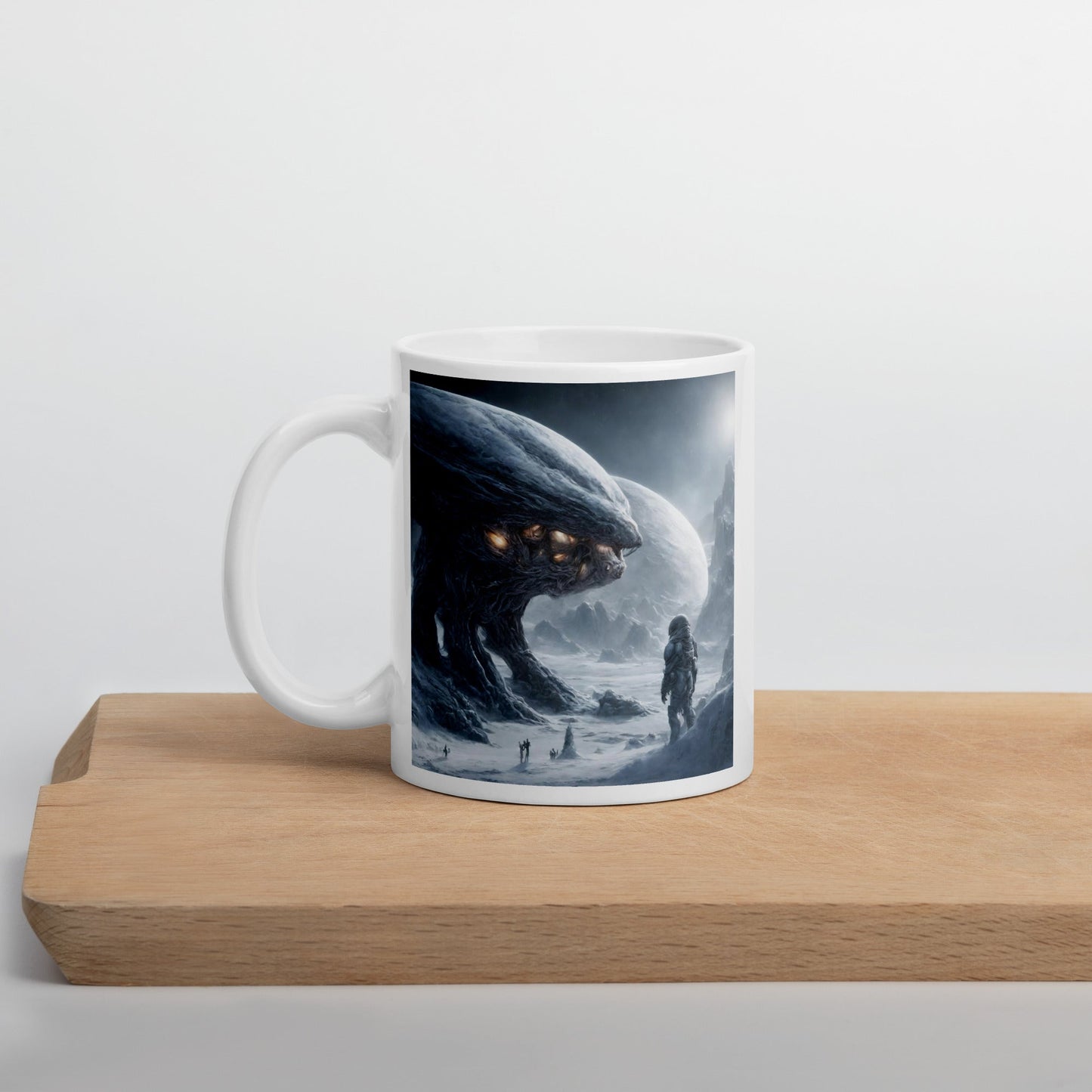 White glossy mug