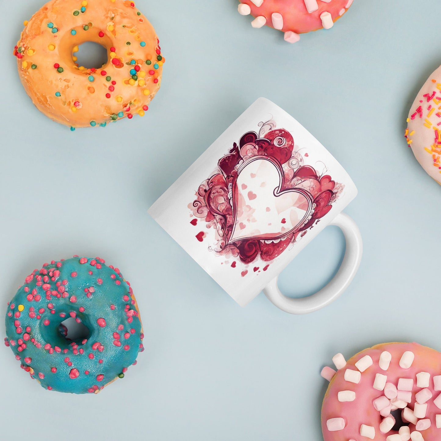 Abstract White Mug — Unique AI Designed Gift