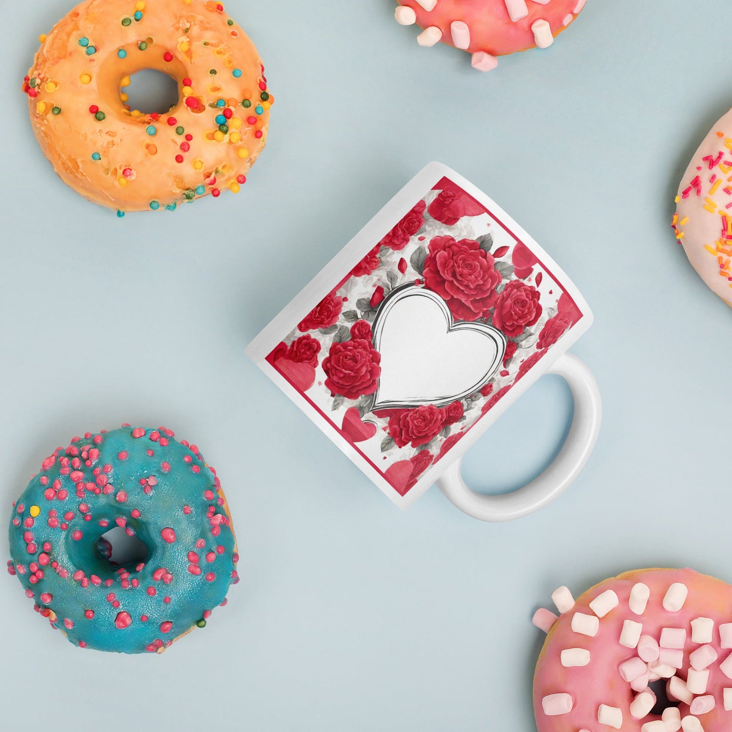 Advertisement Style White Mug — Unique AI Designed Gift