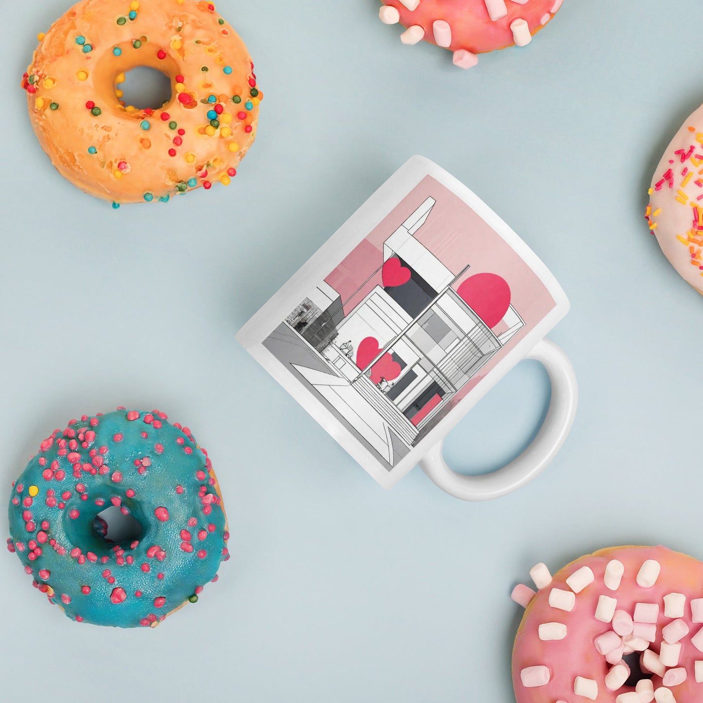 Architectural White Mug — Unique AI Designed Gift