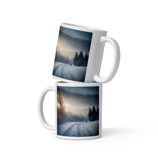 White glossy mug
