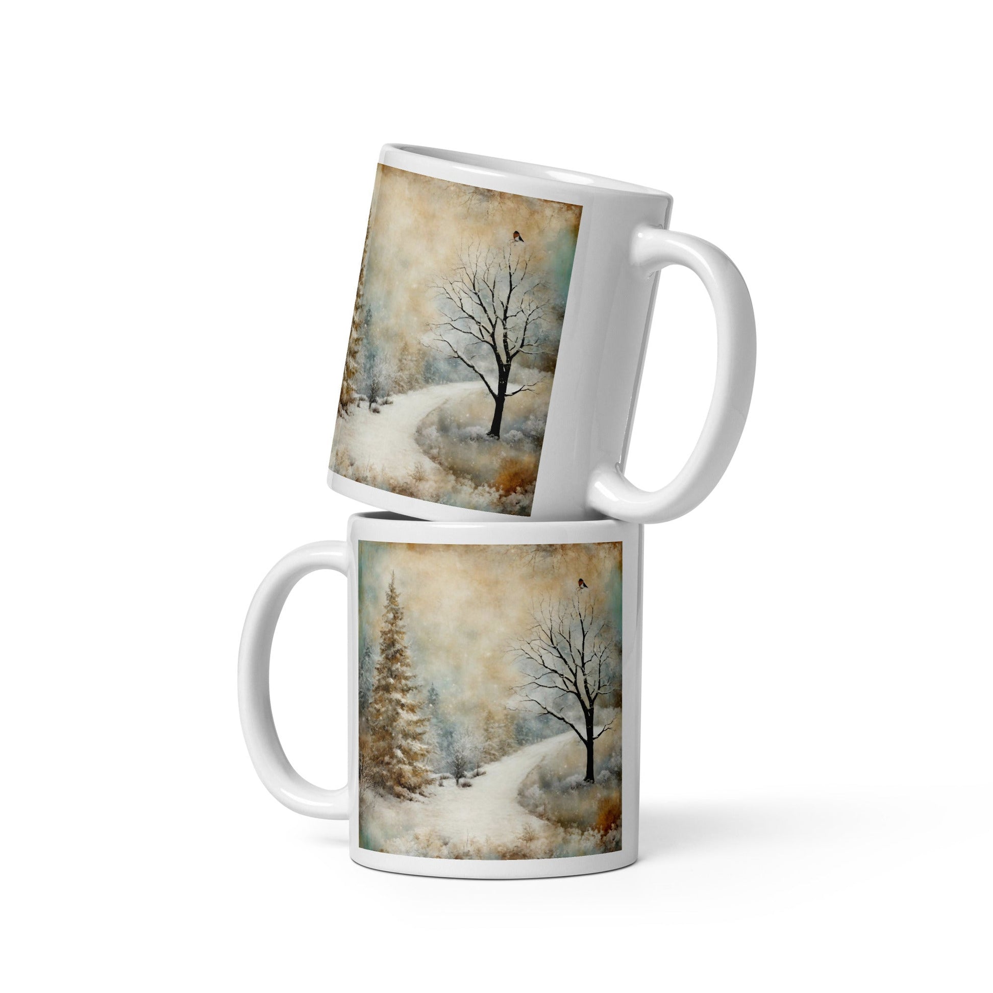 White glossy mug