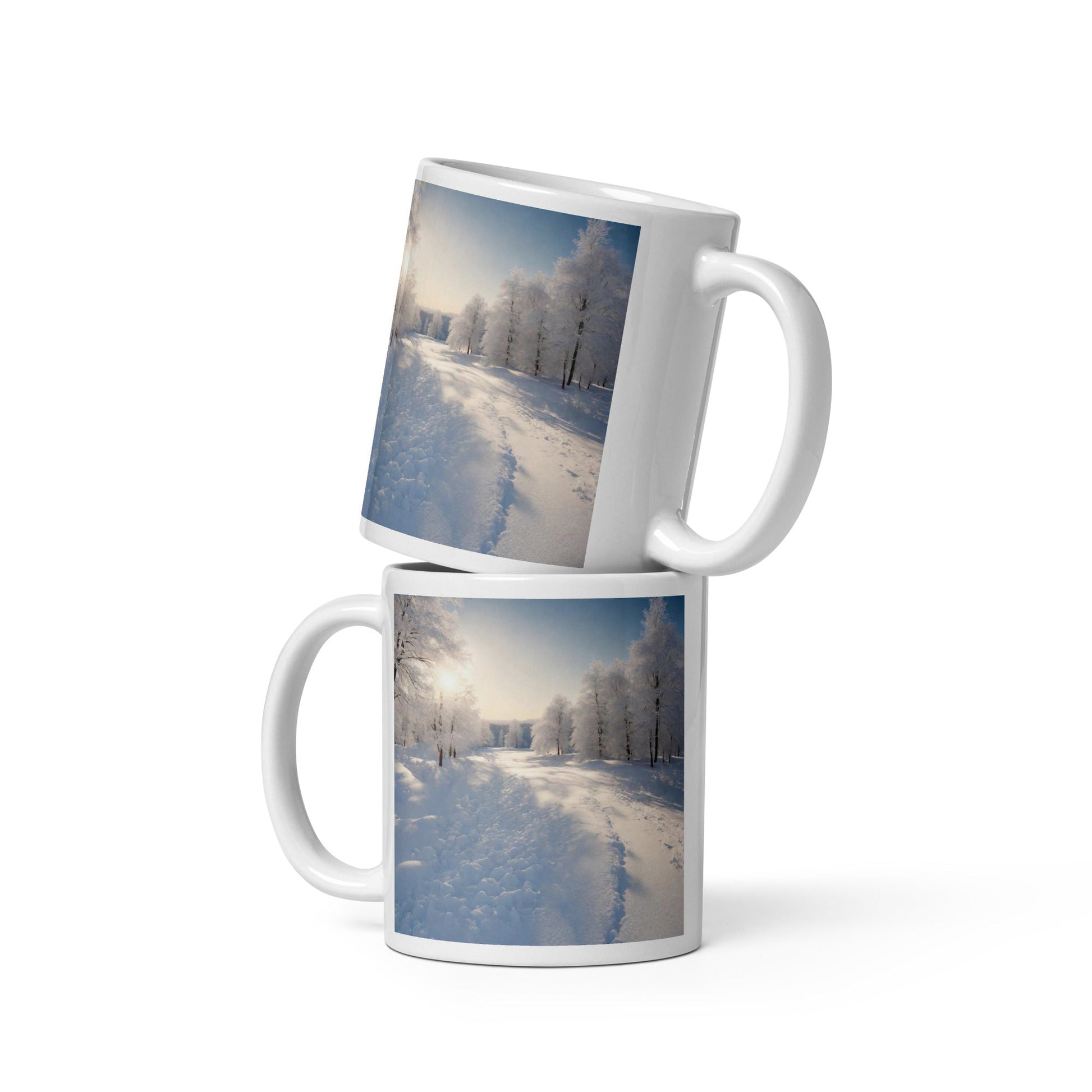 White glossy mug