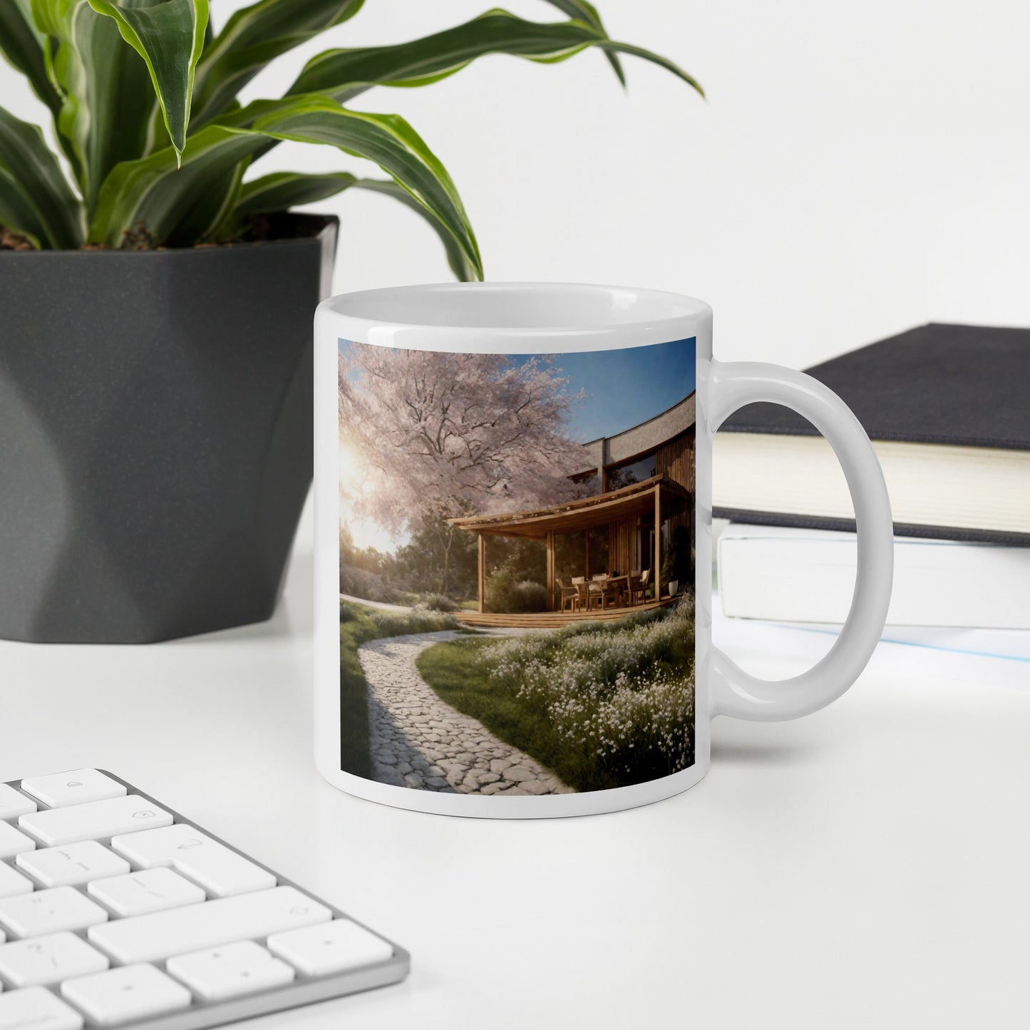 White glossy mug