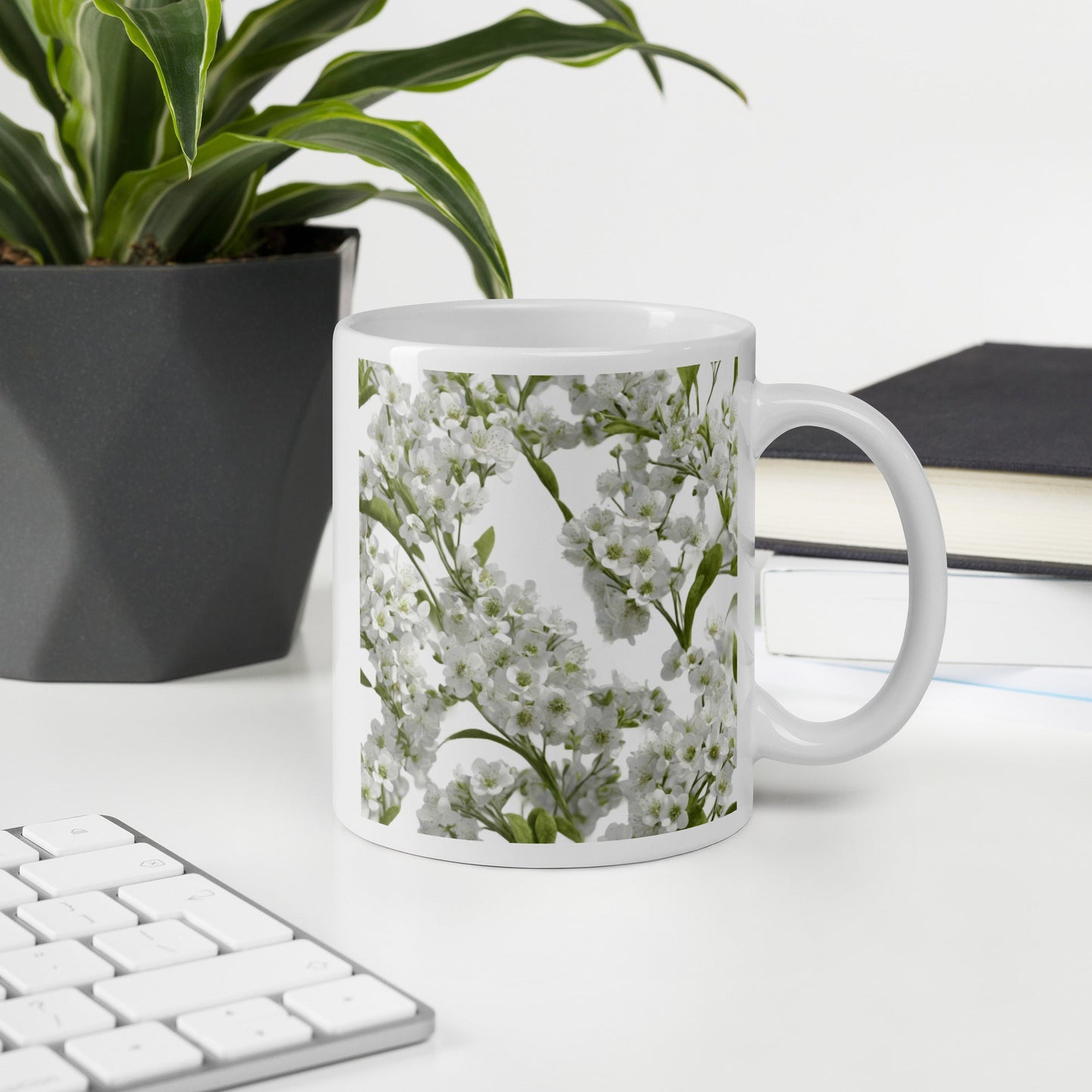 White glossy mug