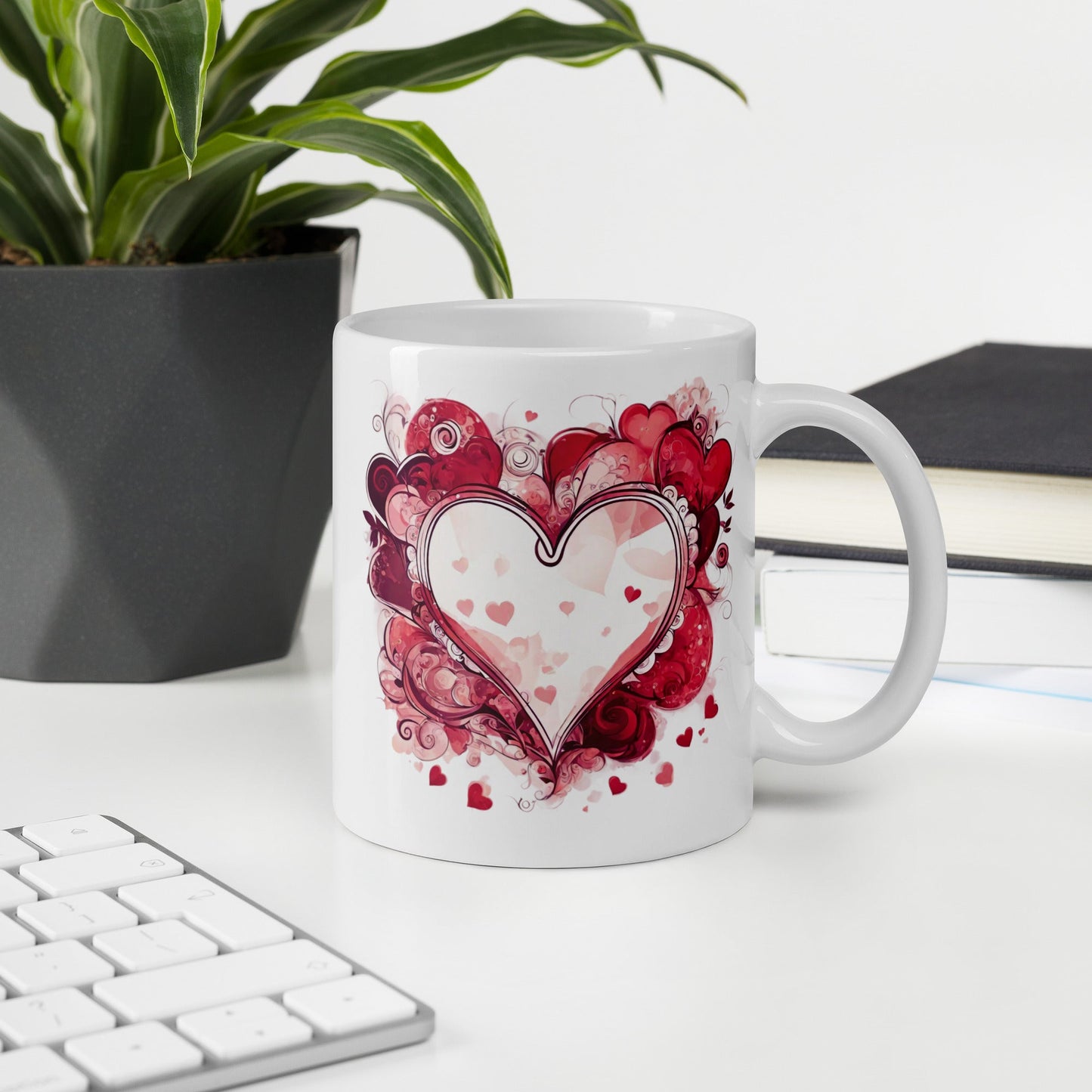 Abstract White Mug — Unique AI Designed Gift