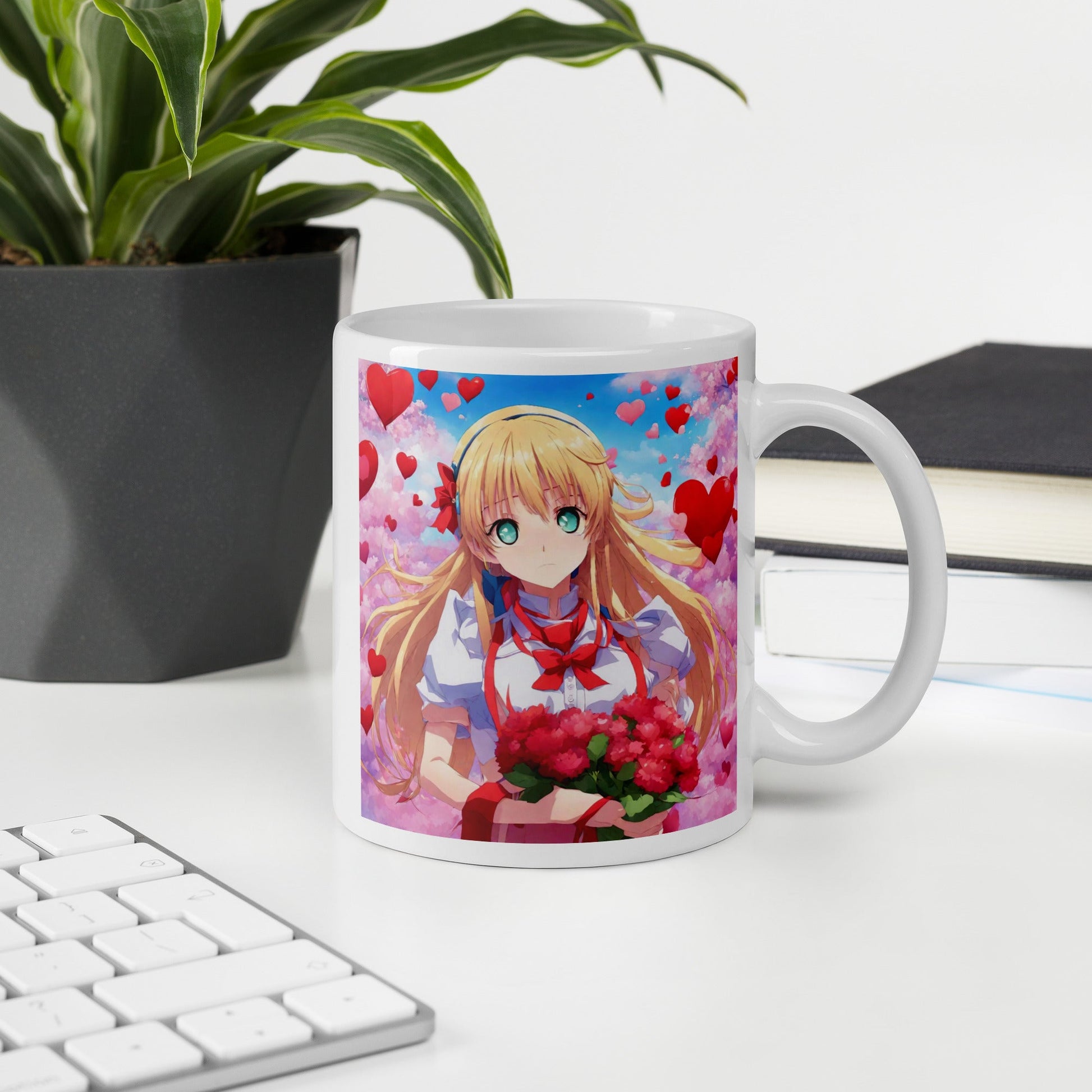 White glossy mug