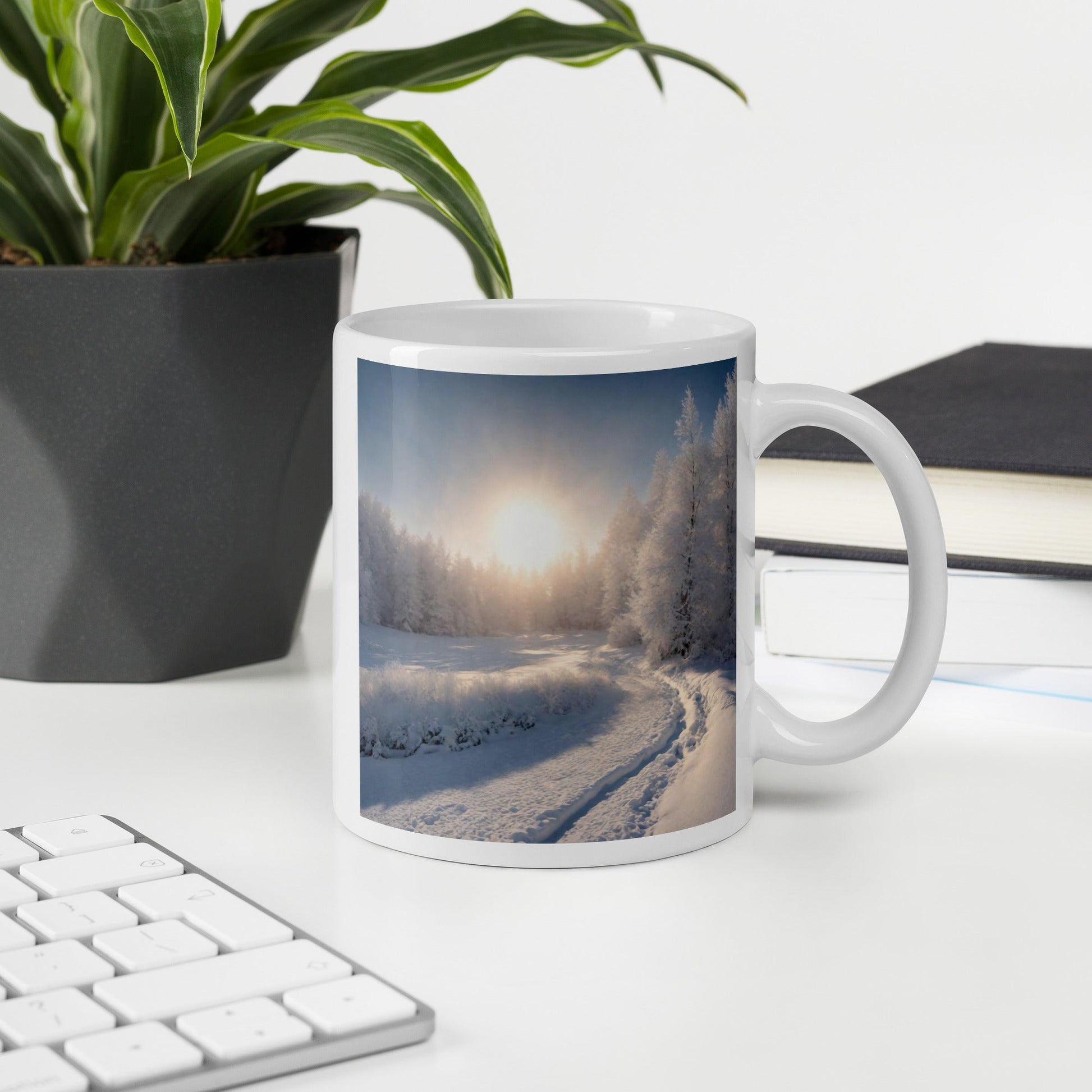 White glossy mug