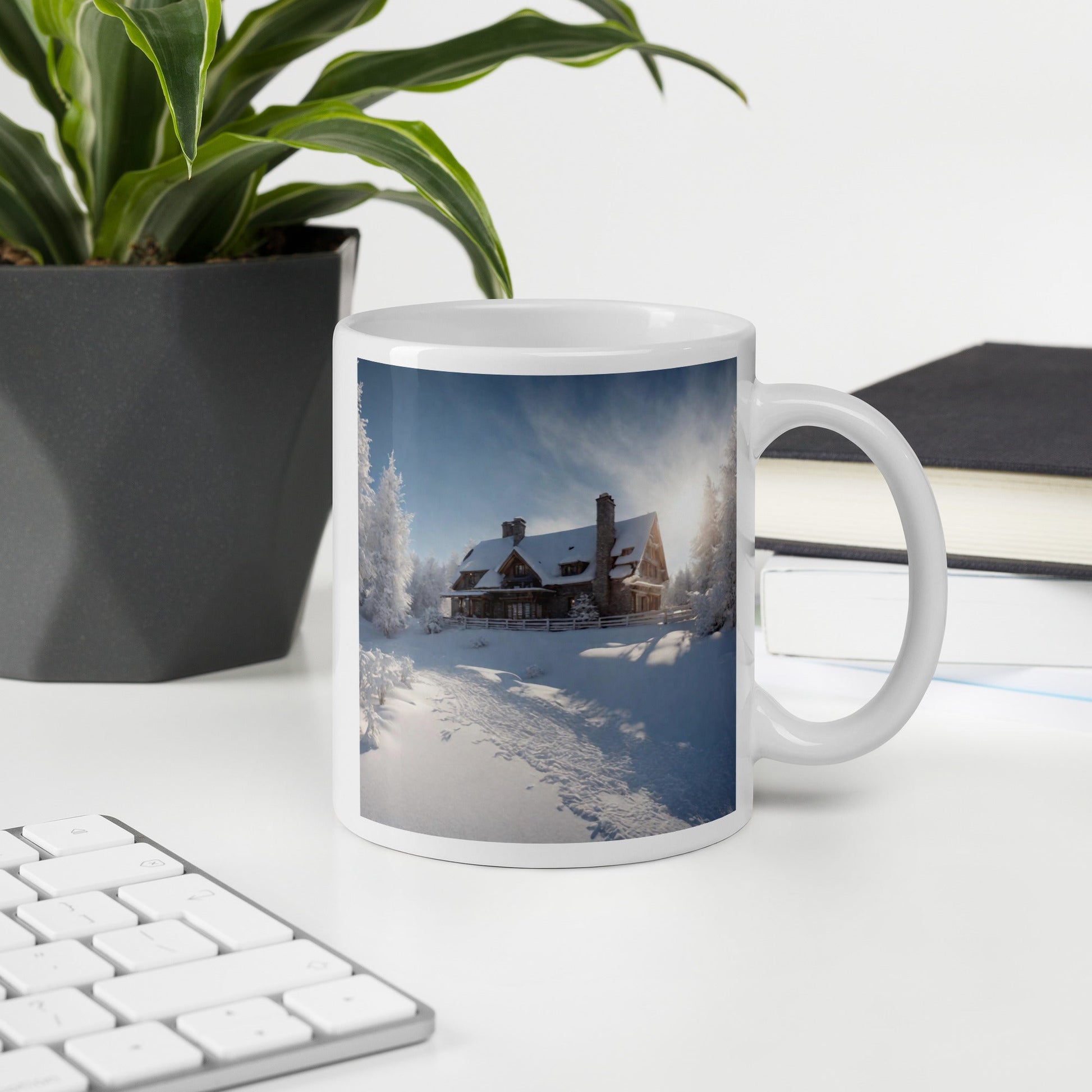 White glossy mug