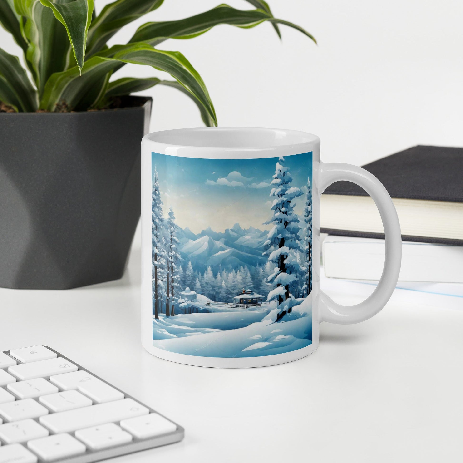 White glossy mug