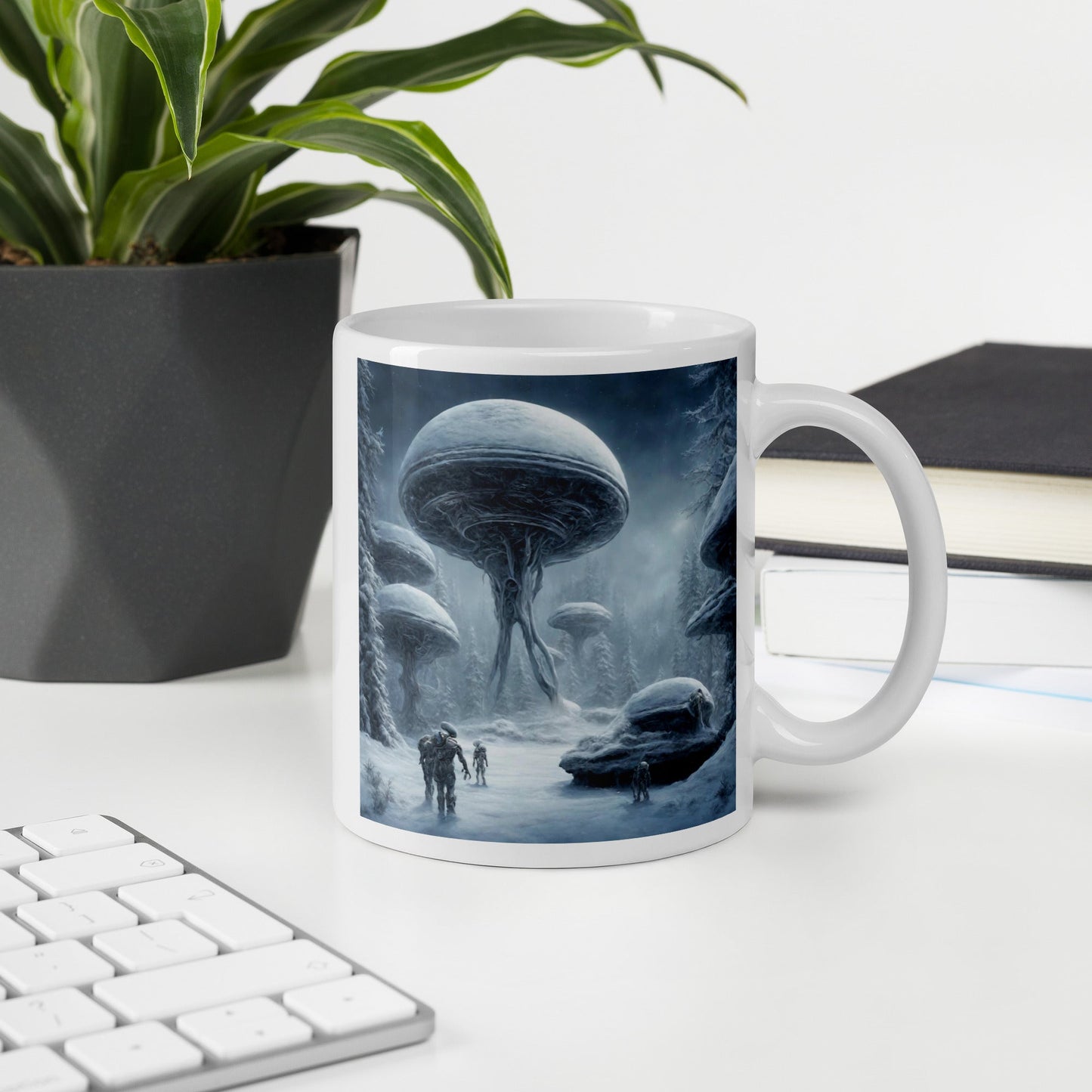 White glossy mug