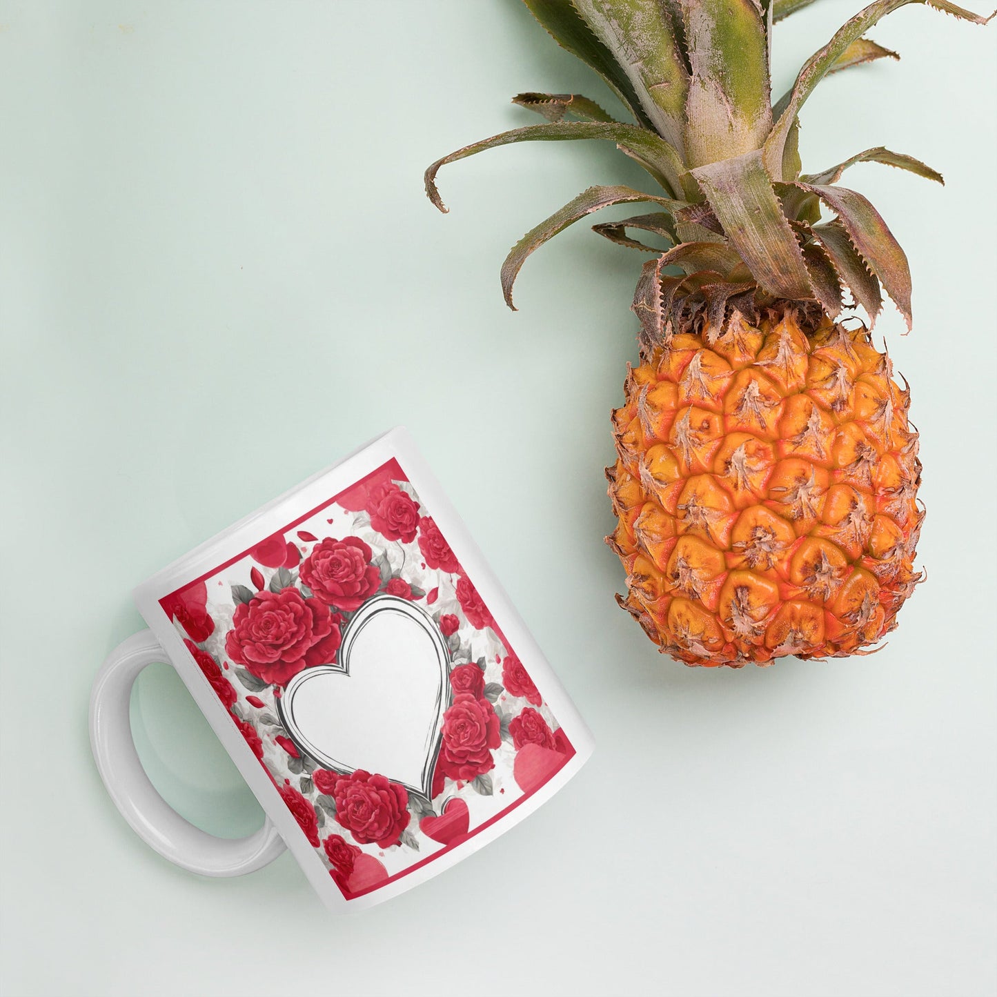 Advertisement Style White Mug — Unique AI Designed Gift