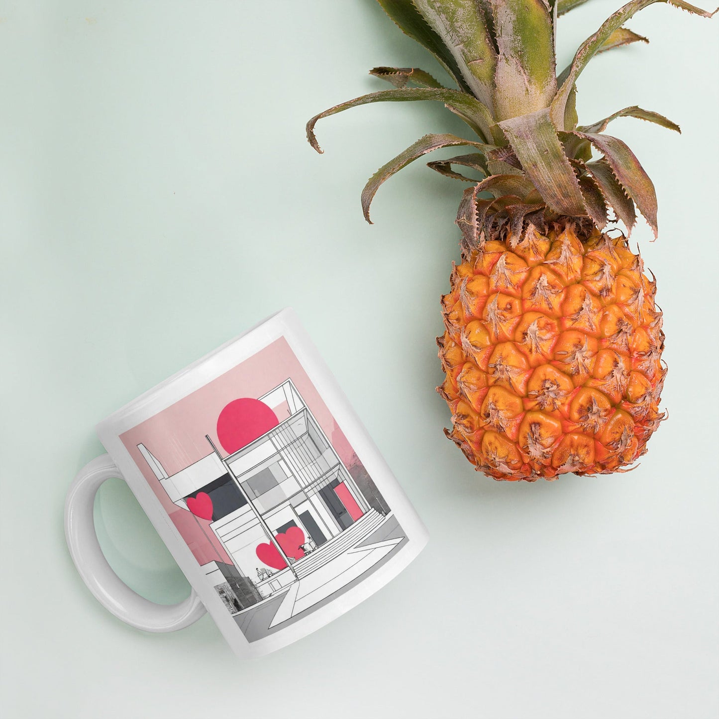 Architectural White Mug — Unique AI Designed Gift