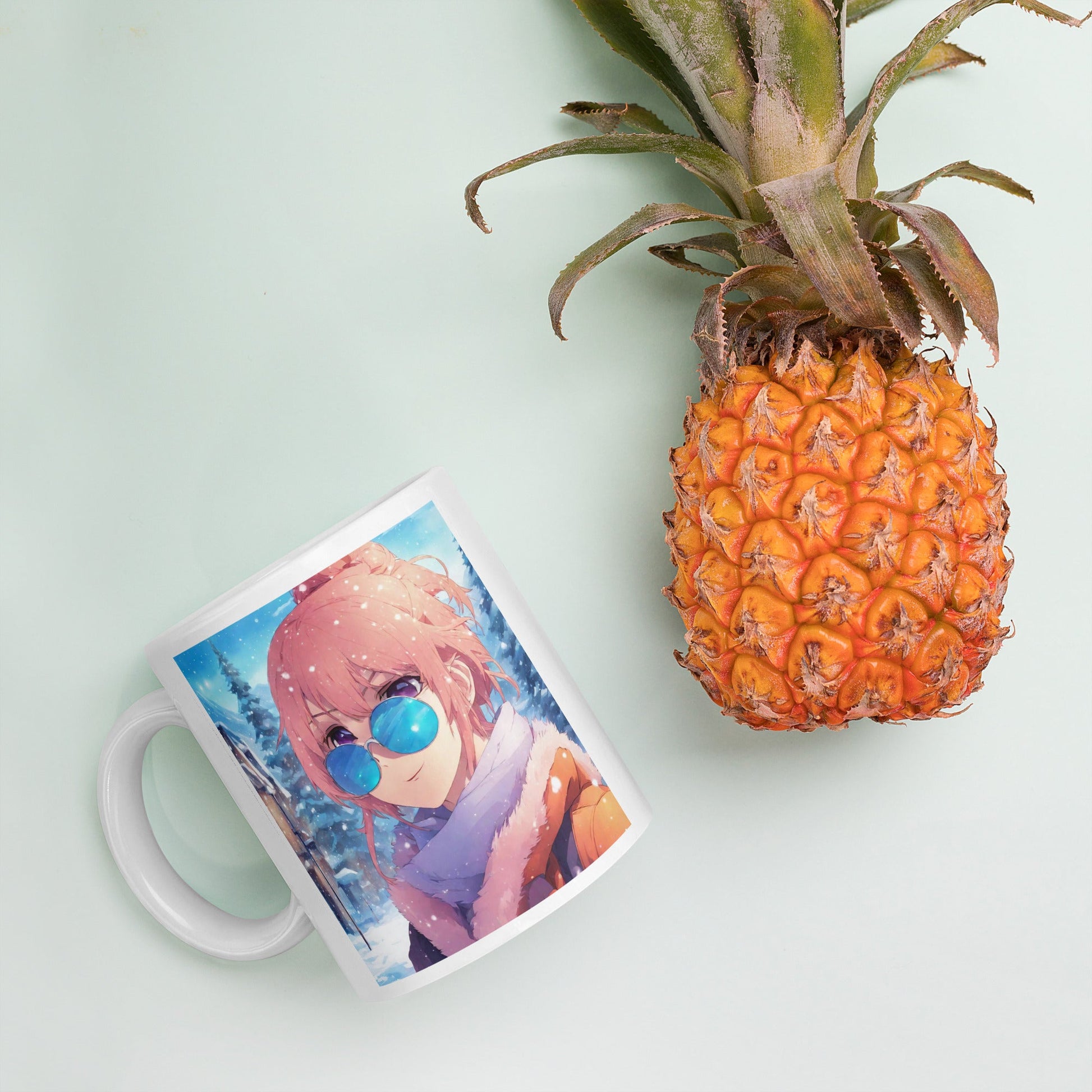 White glossy mug