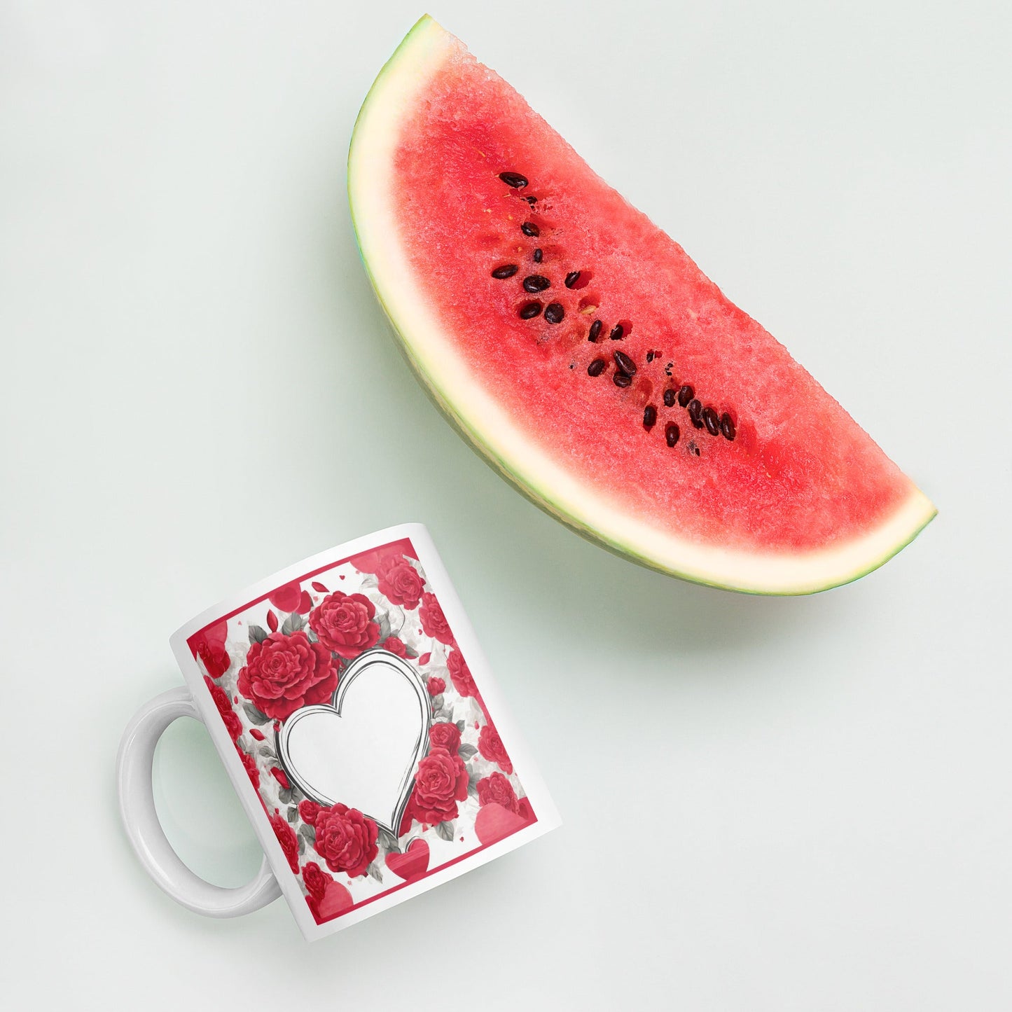 Advertisement Style White Mug — Unique AI Designed Gift