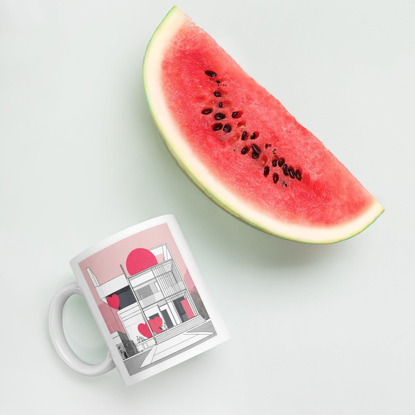 Architectural White Mug — Unique AI Designed Gift