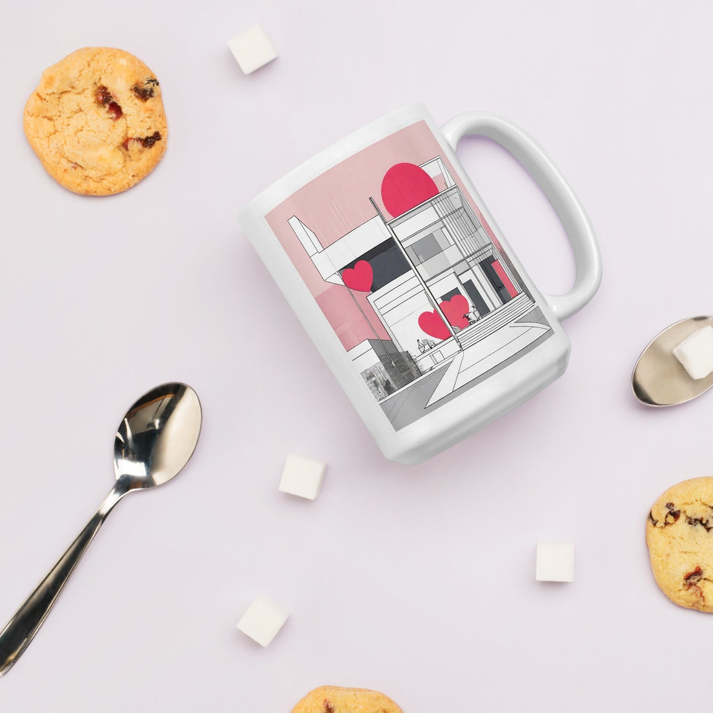 Architectural White Mug — Unique AI Designed Gift