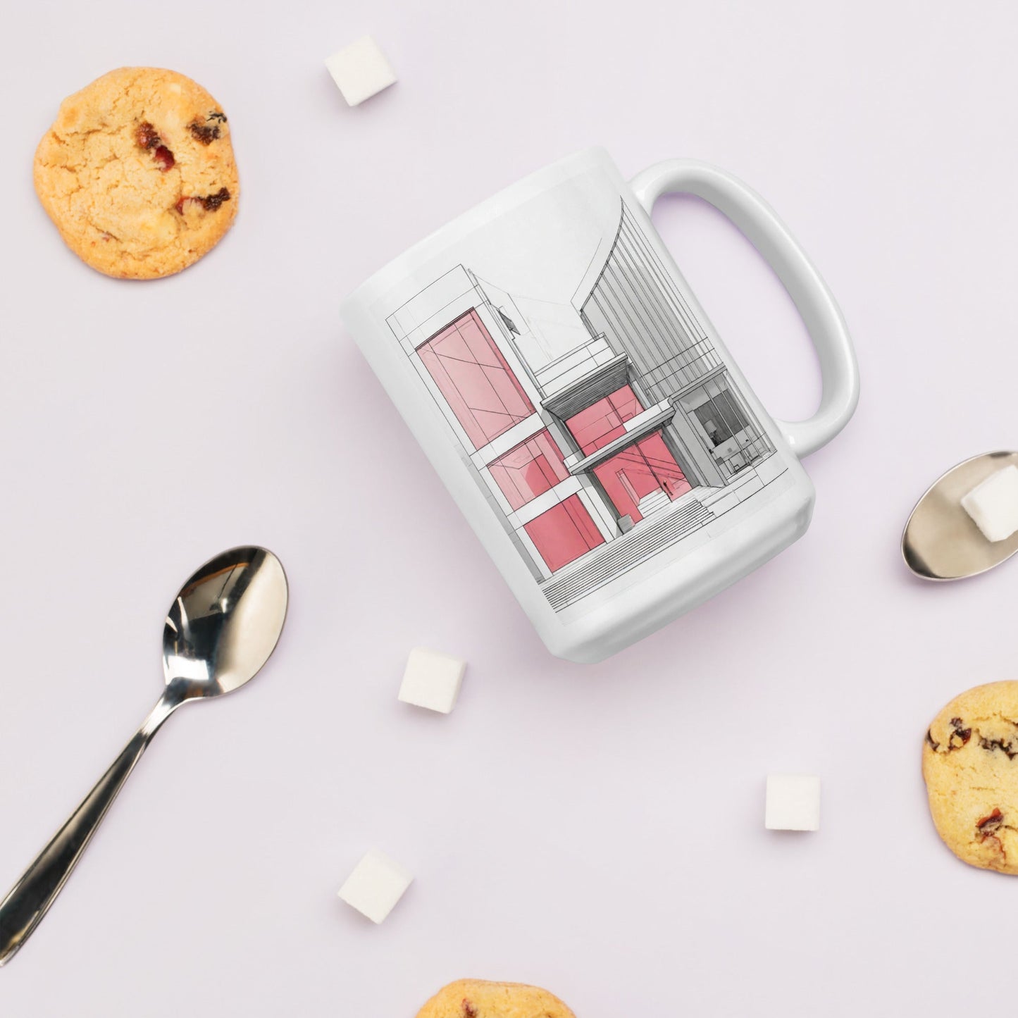 Architectural White Mug — Unique AI Designed Gift