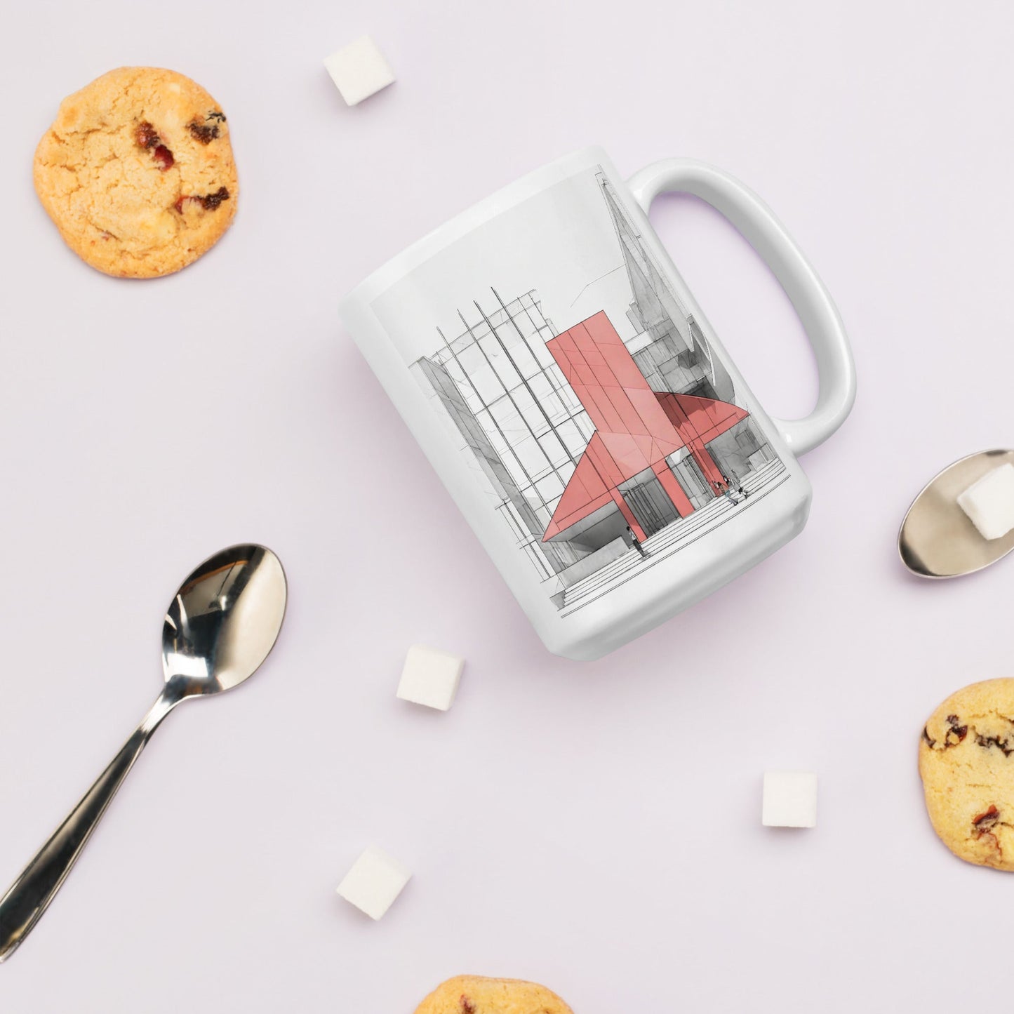 Architectural White Mug — Unique AI Designed Gift