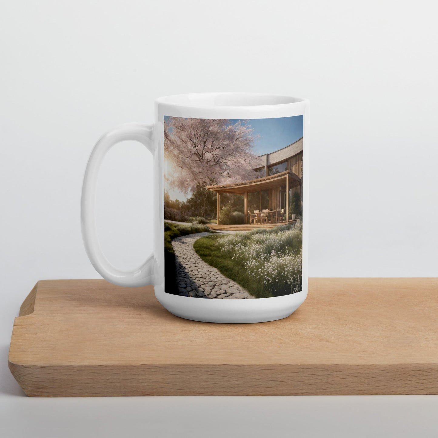 White glossy mug
