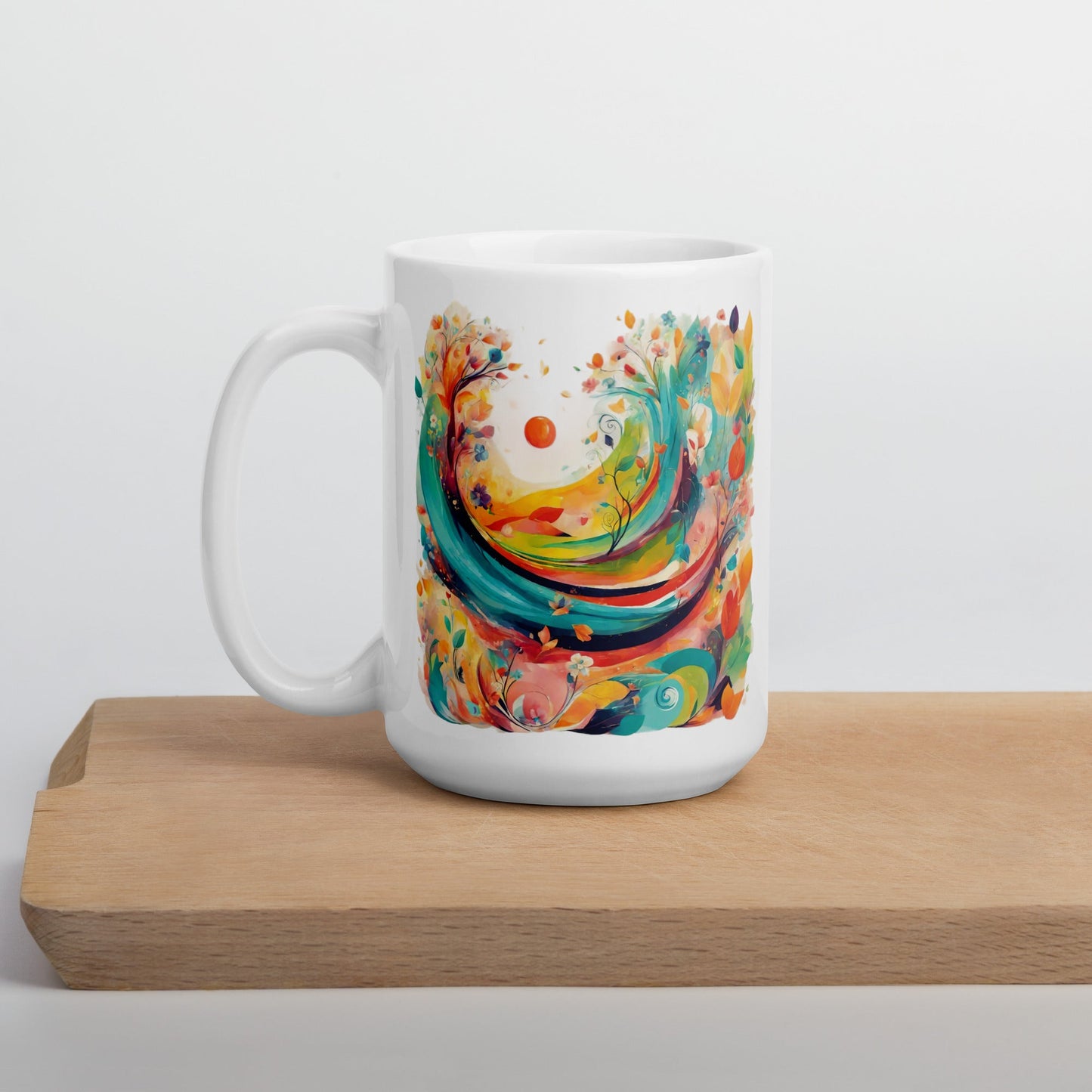 White glossy mug