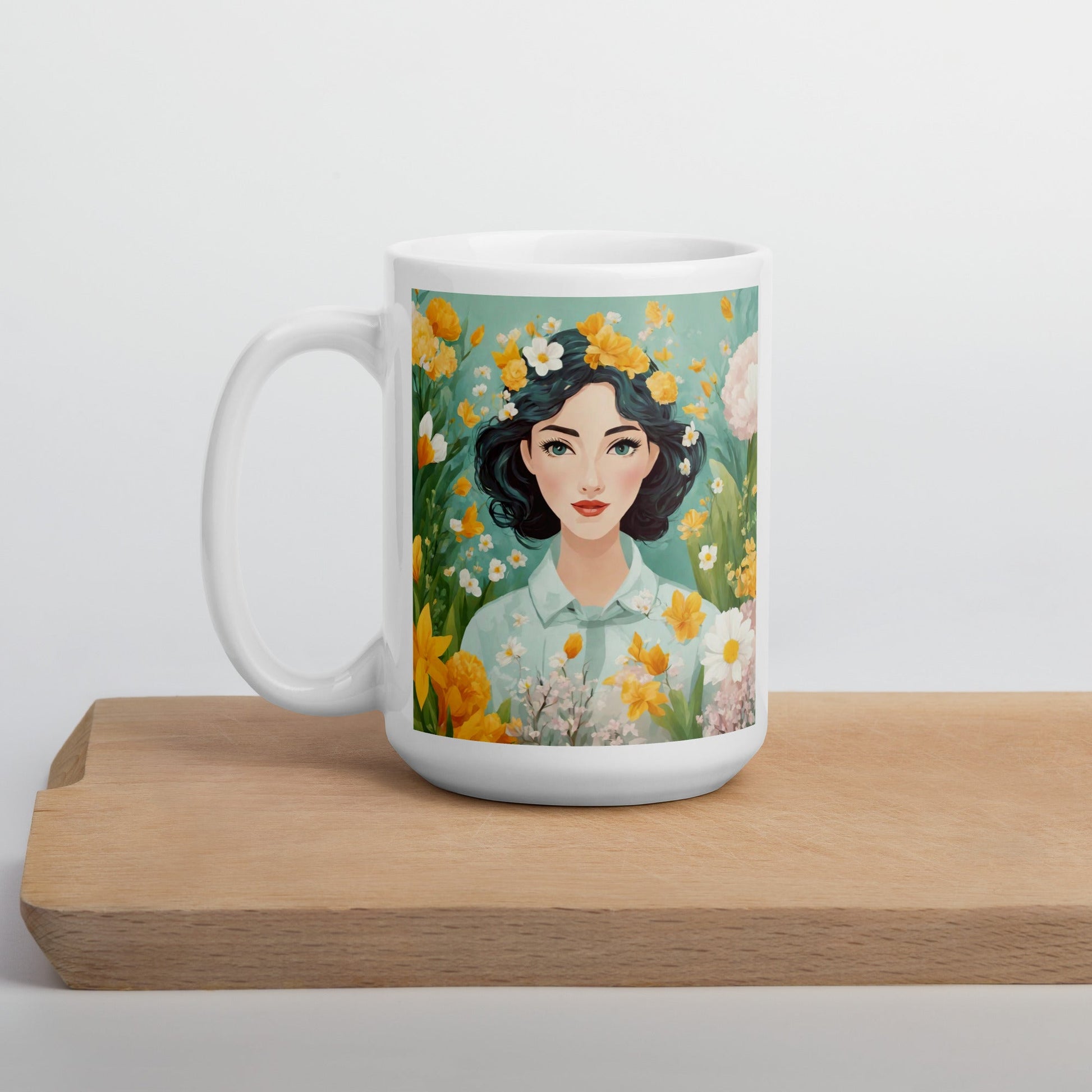 White glossy mug