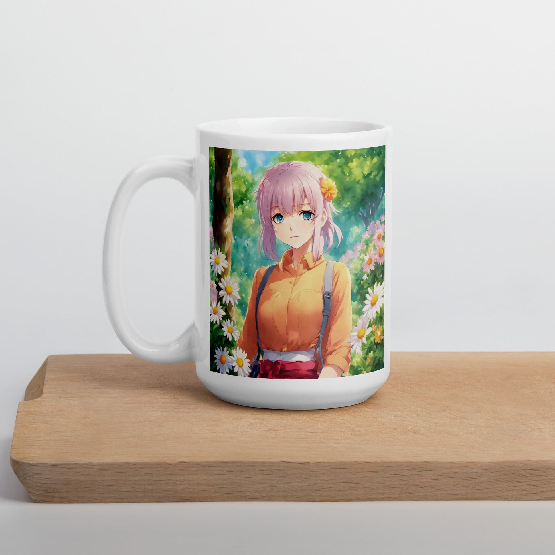 White glossy mug