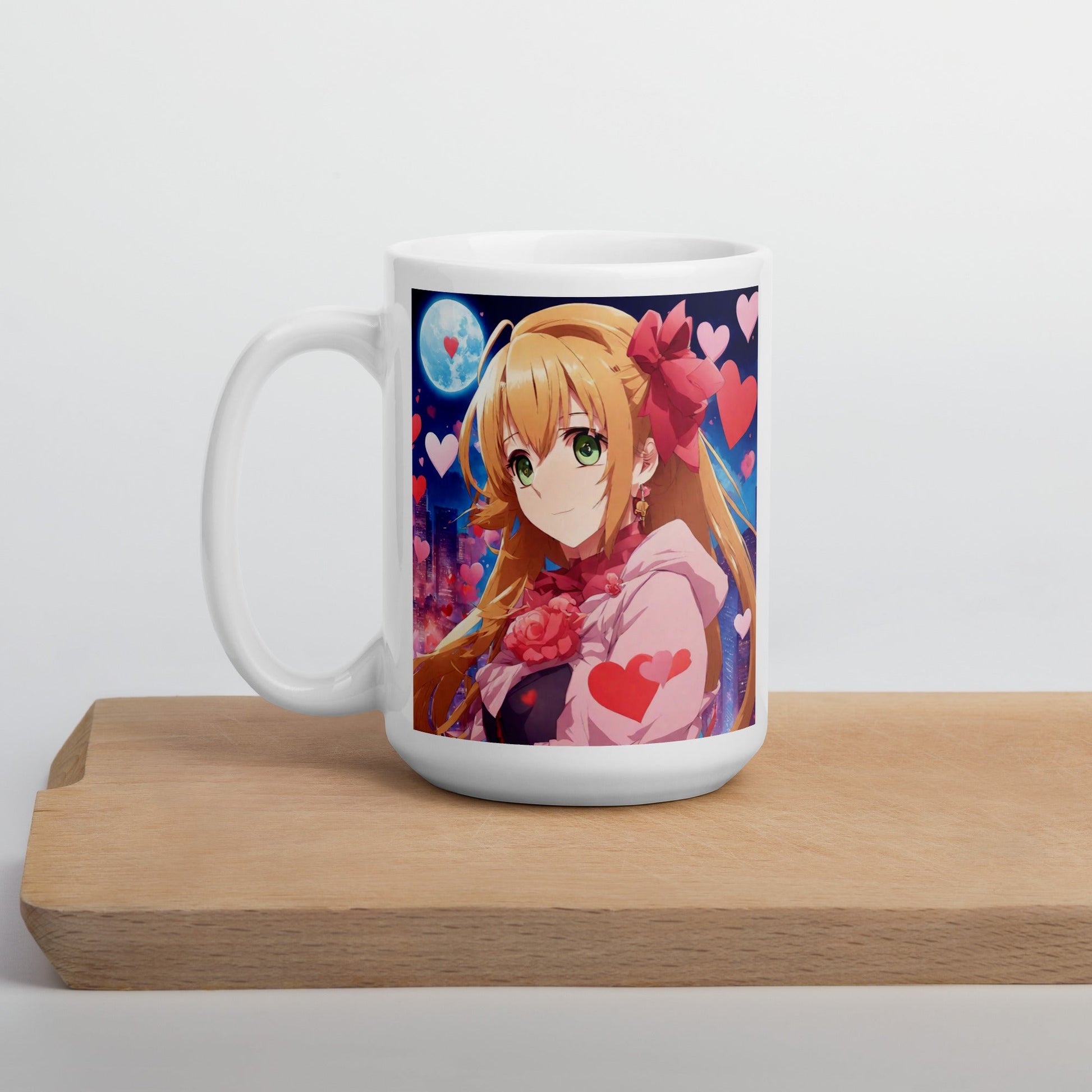 White glossy mug