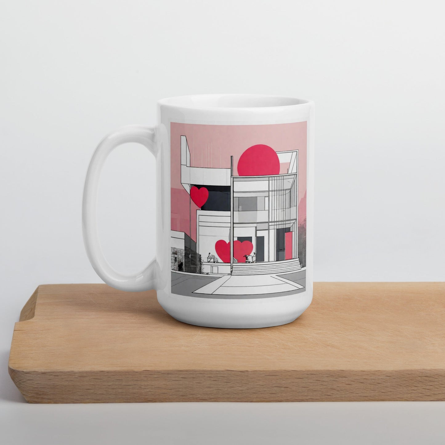 Architectural White Mug — Unique AI Designed Gift