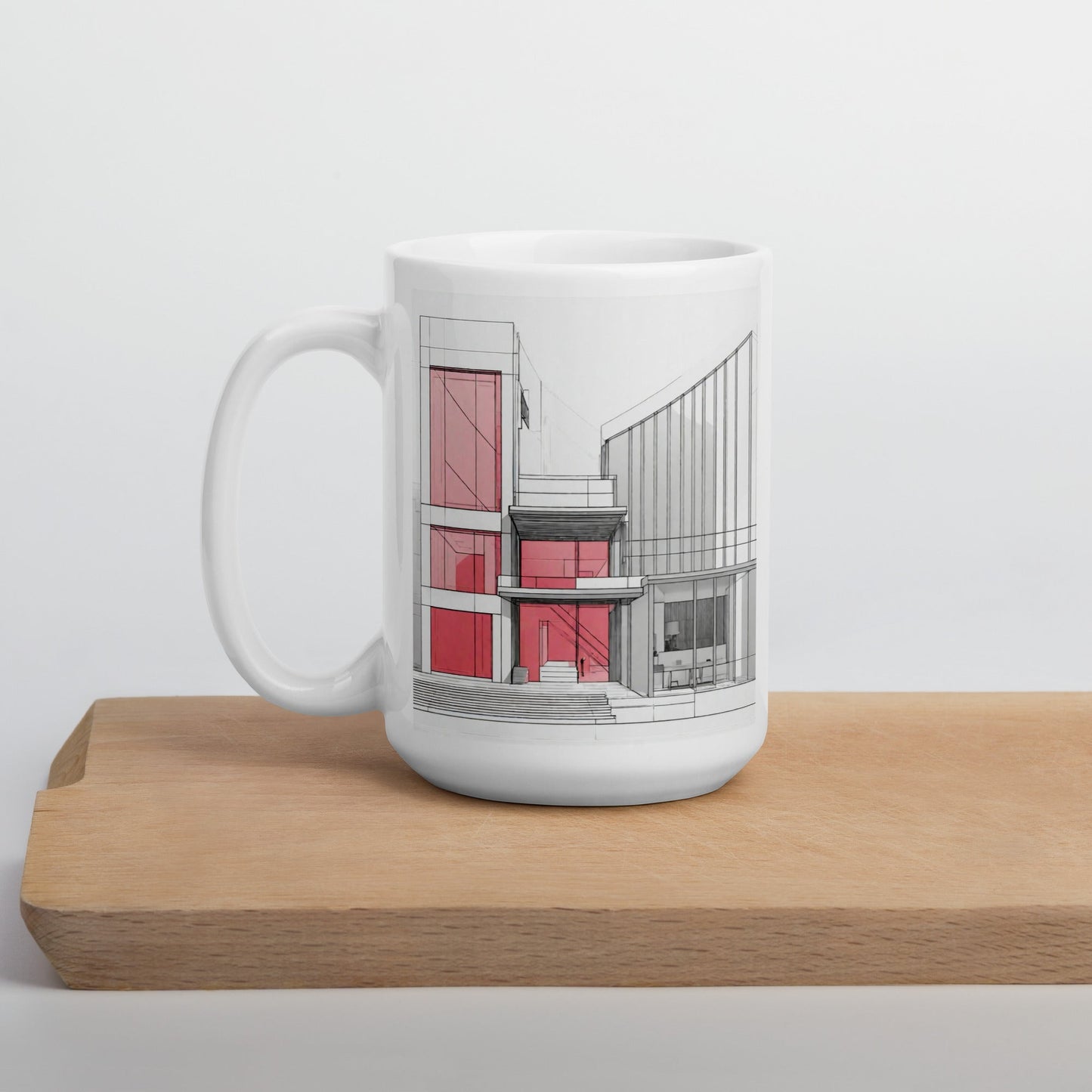 Architectural White Mug — Unique AI Designed Gift