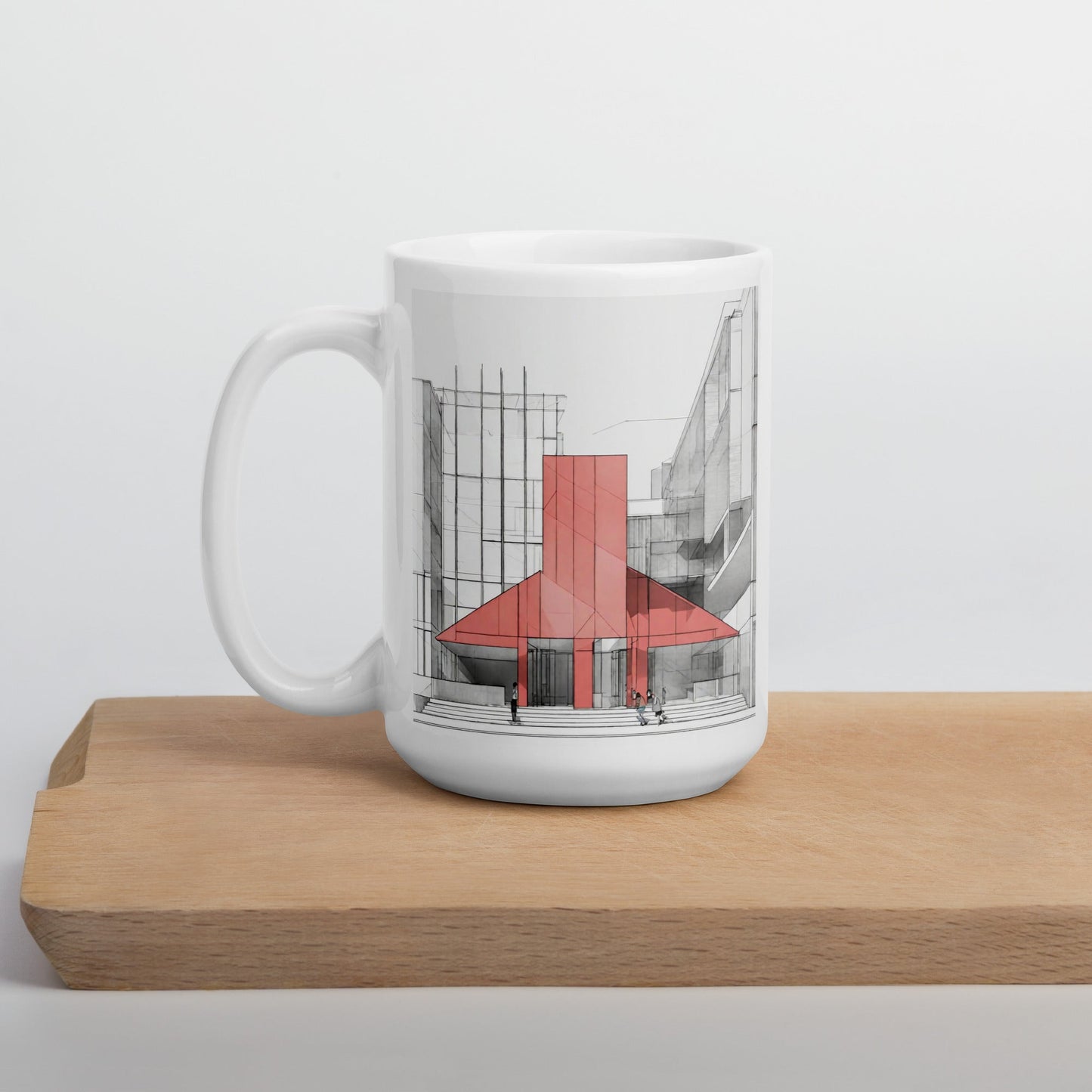 Architectural White Mug — Unique AI Designed Gift