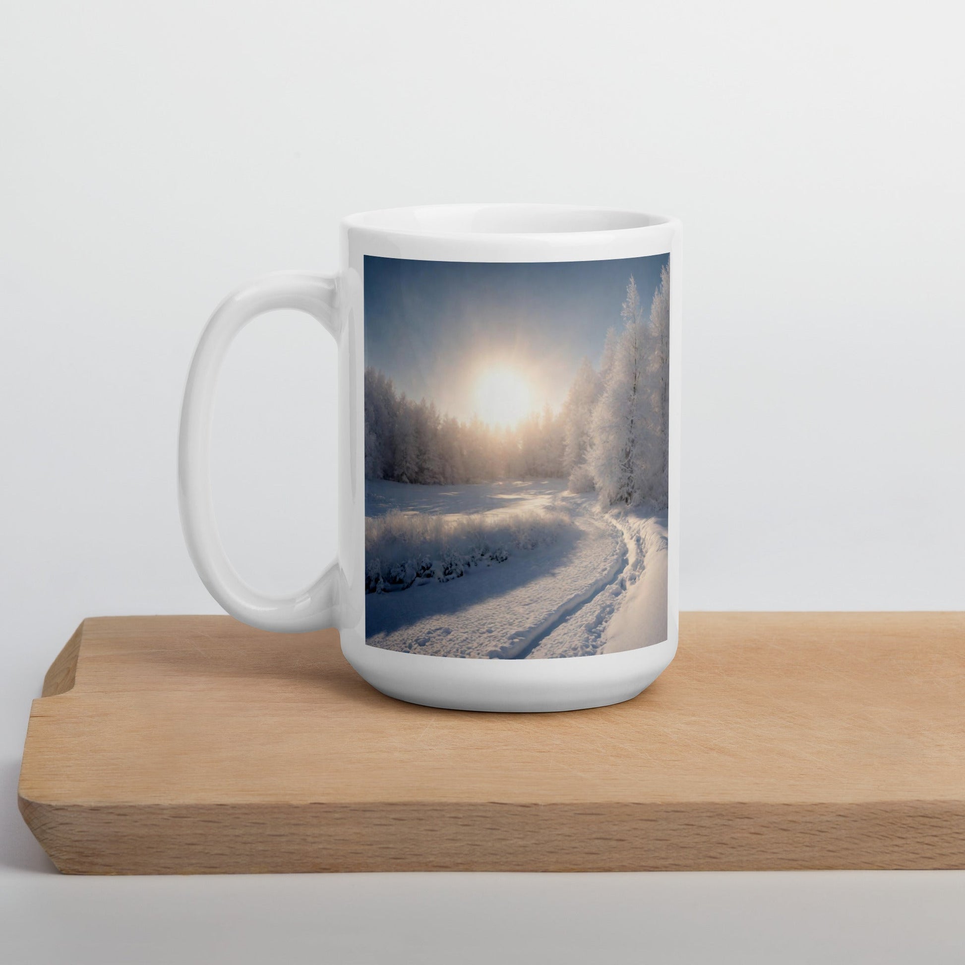 White glossy mug