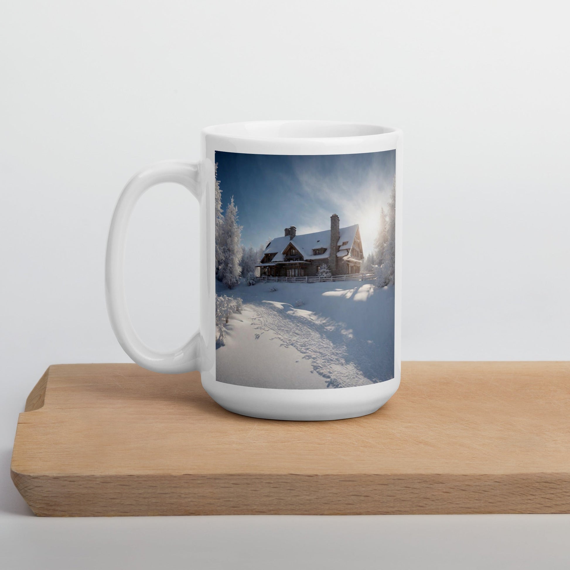 White glossy mug