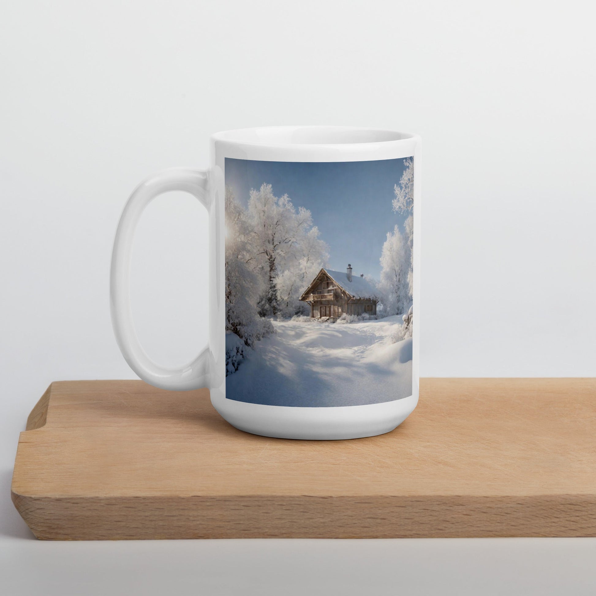 White glossy mug