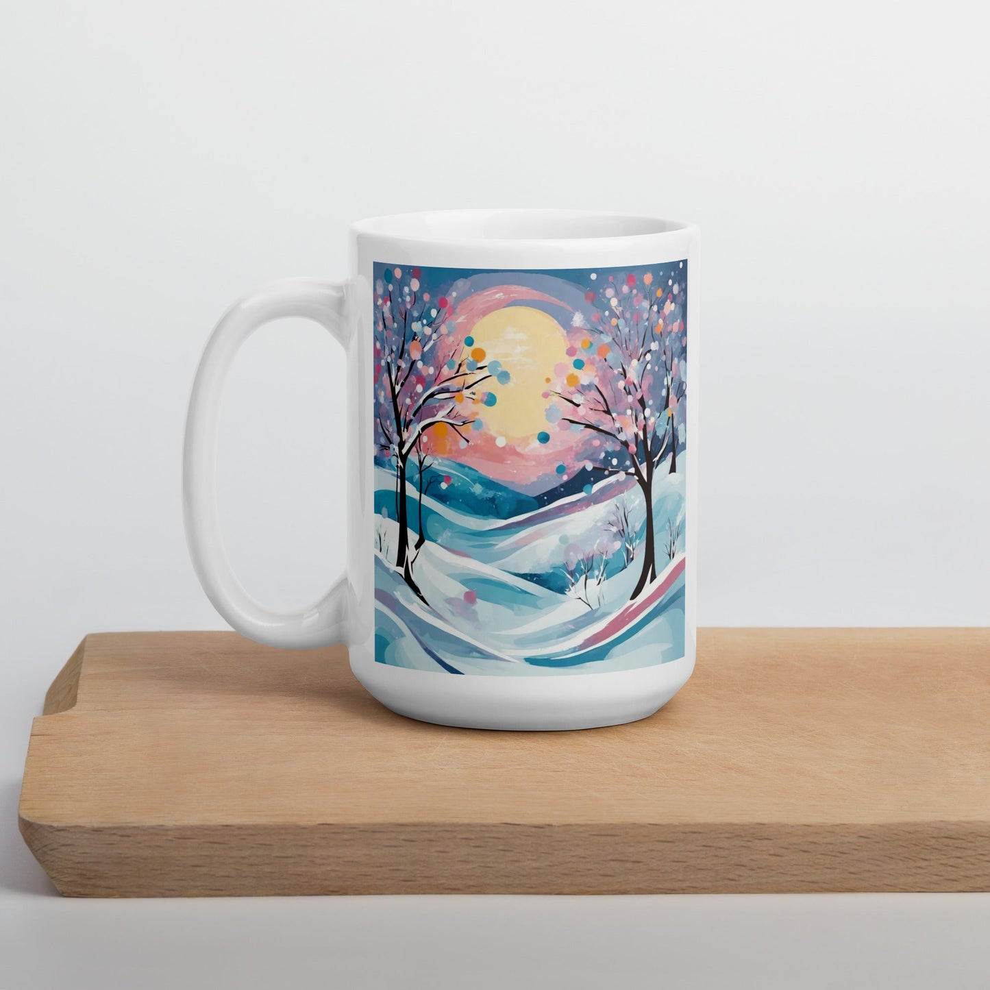 White glossy mug