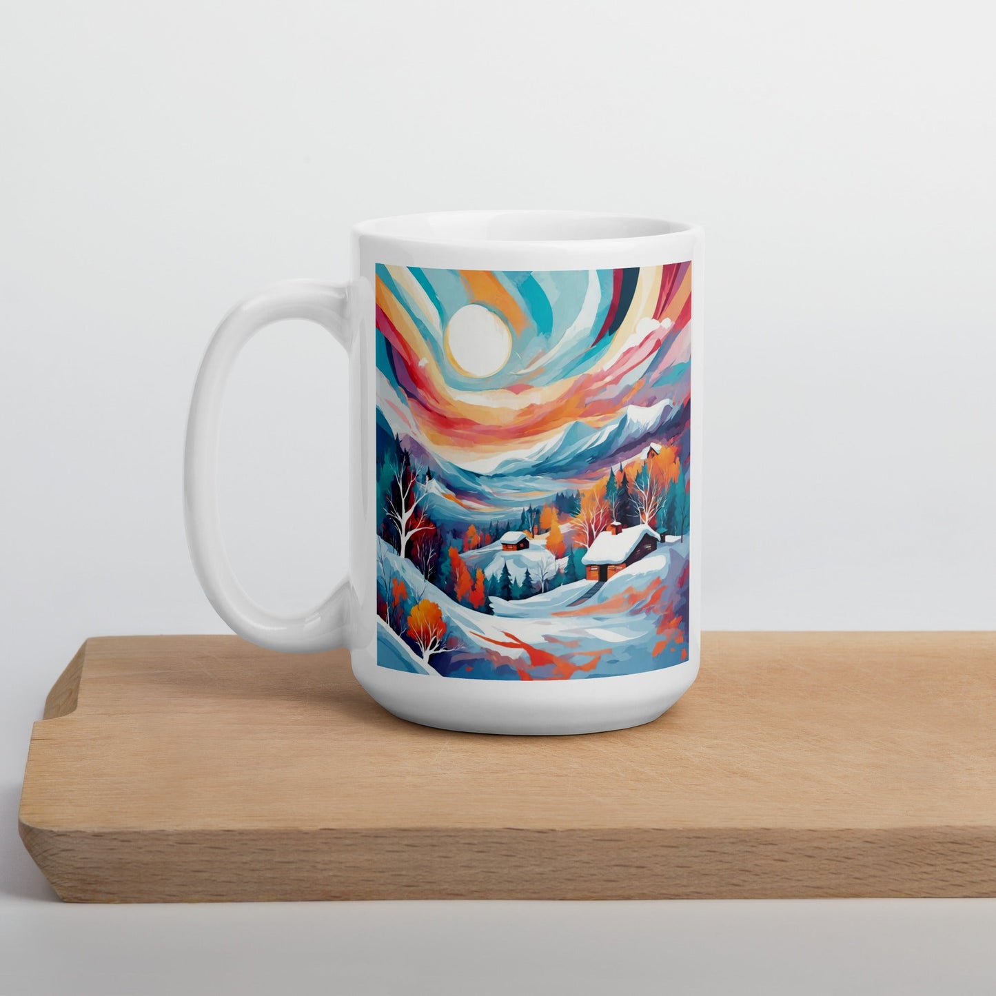 White glossy mug